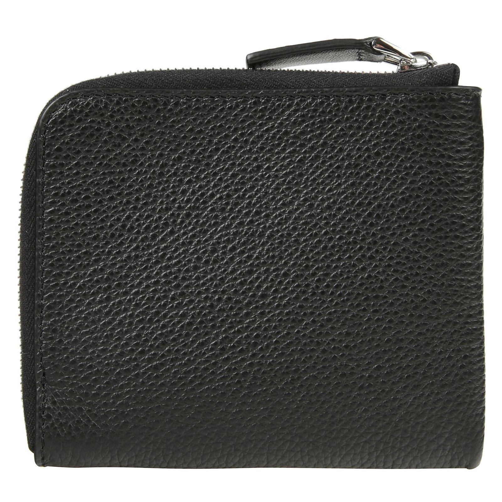 Shop Marni Logo-embroidered Zipped Wallet In Black