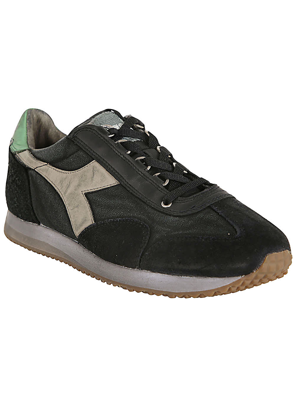 Shop Diadora Equipe H Dirty Stone Wash Evo Sneaker In Black Grey