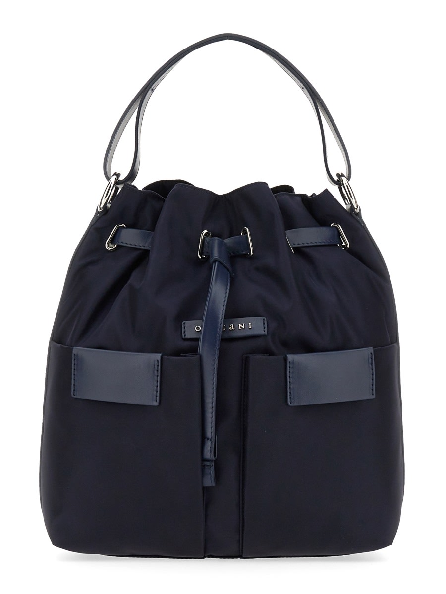 Shop Orciani Tessa Liberty Bucket Bag In Blue