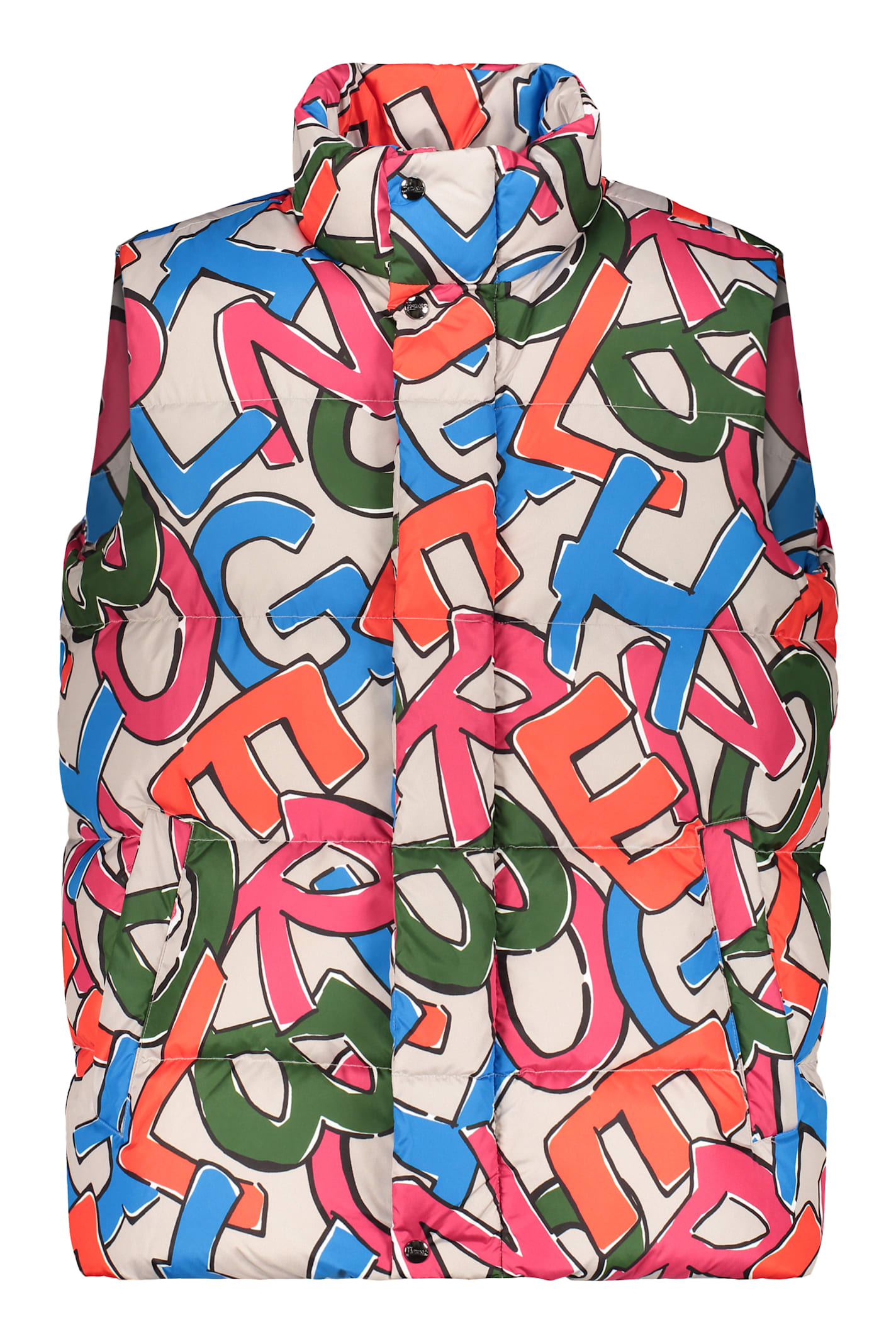 Herno Colored Winter Vest With Logo Print In Multi