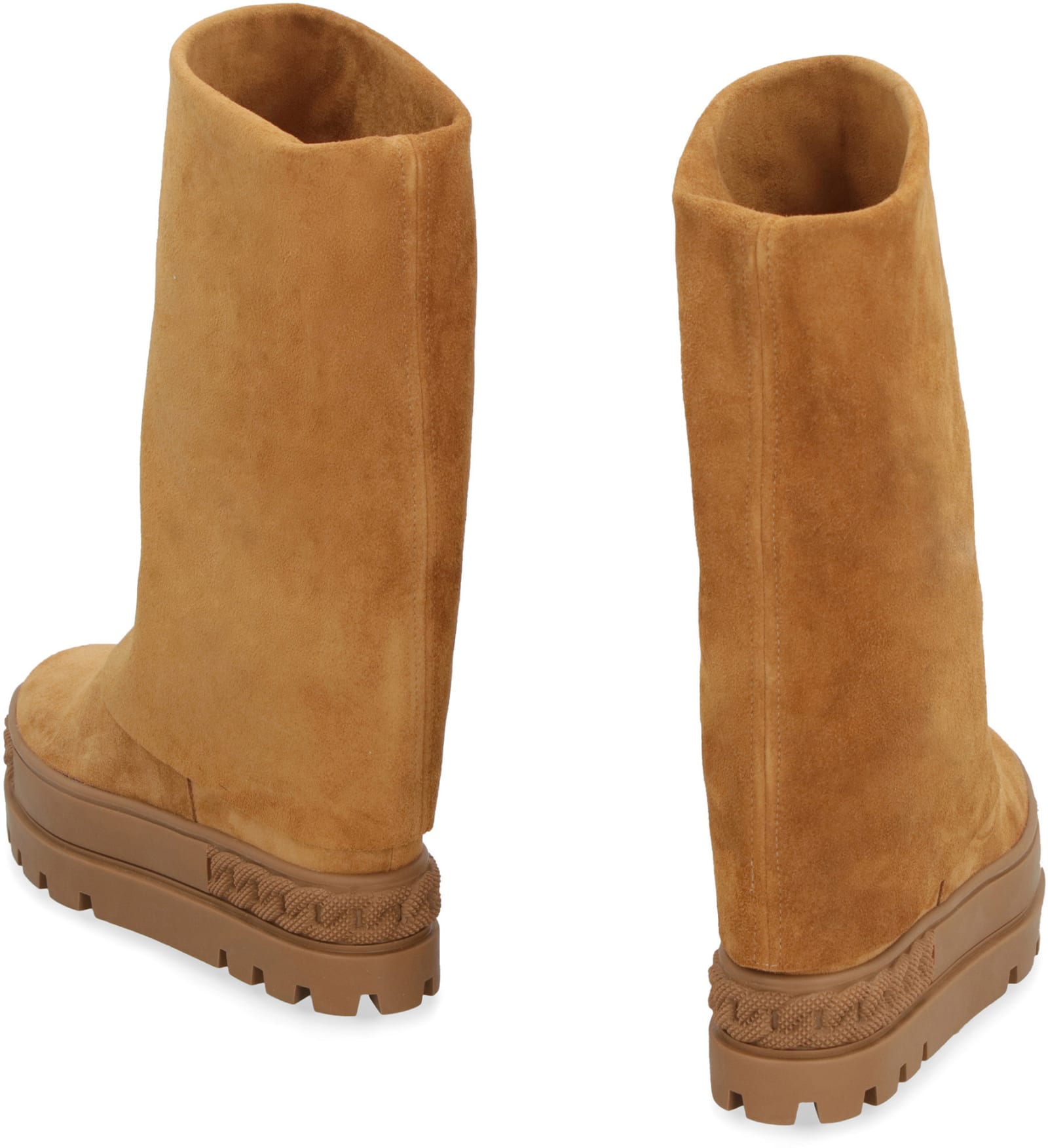 Shop Casadei Suede Ankle Boots In Cognac