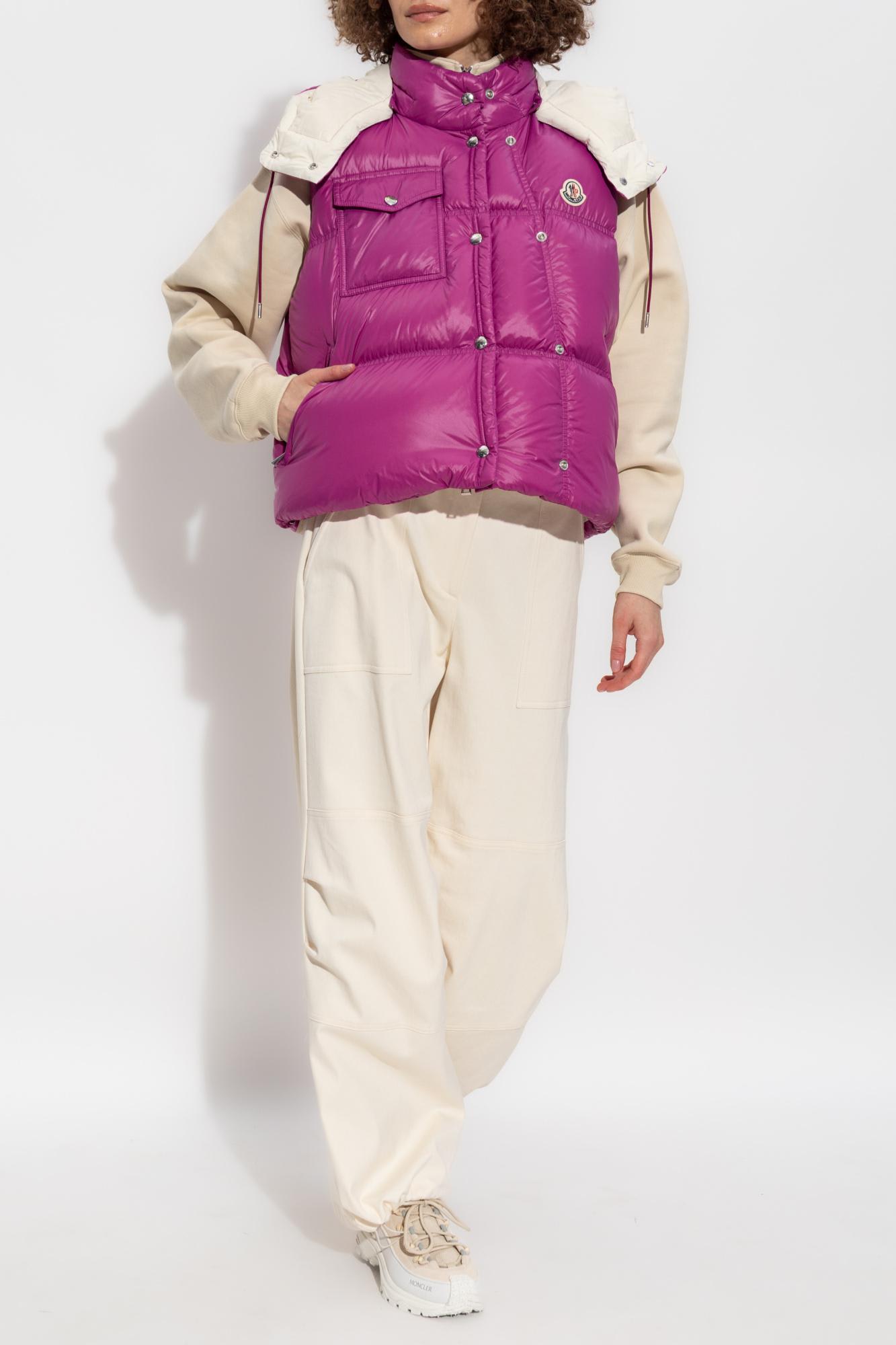 Moncler Tyrian Purple Nylon Pario Sleeveless Down Jacket In Pink