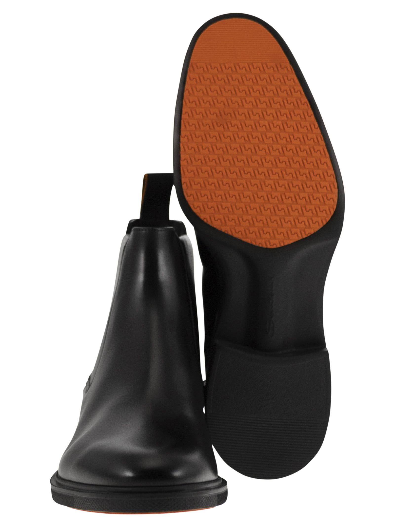 Shop Santoni Easy Leather Boot In Black