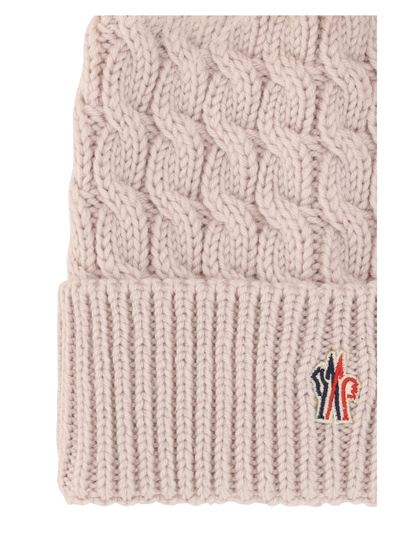 Shop Moncler Beanie Hat In Light Grey