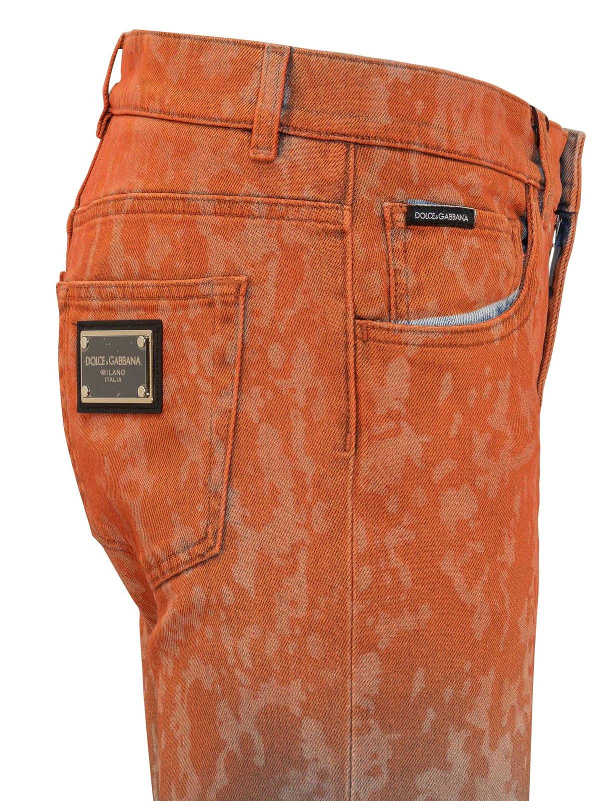 Dolce & Gabbana Multicolor Ombre Cotton Slim Fit Denim Jeans In Blue