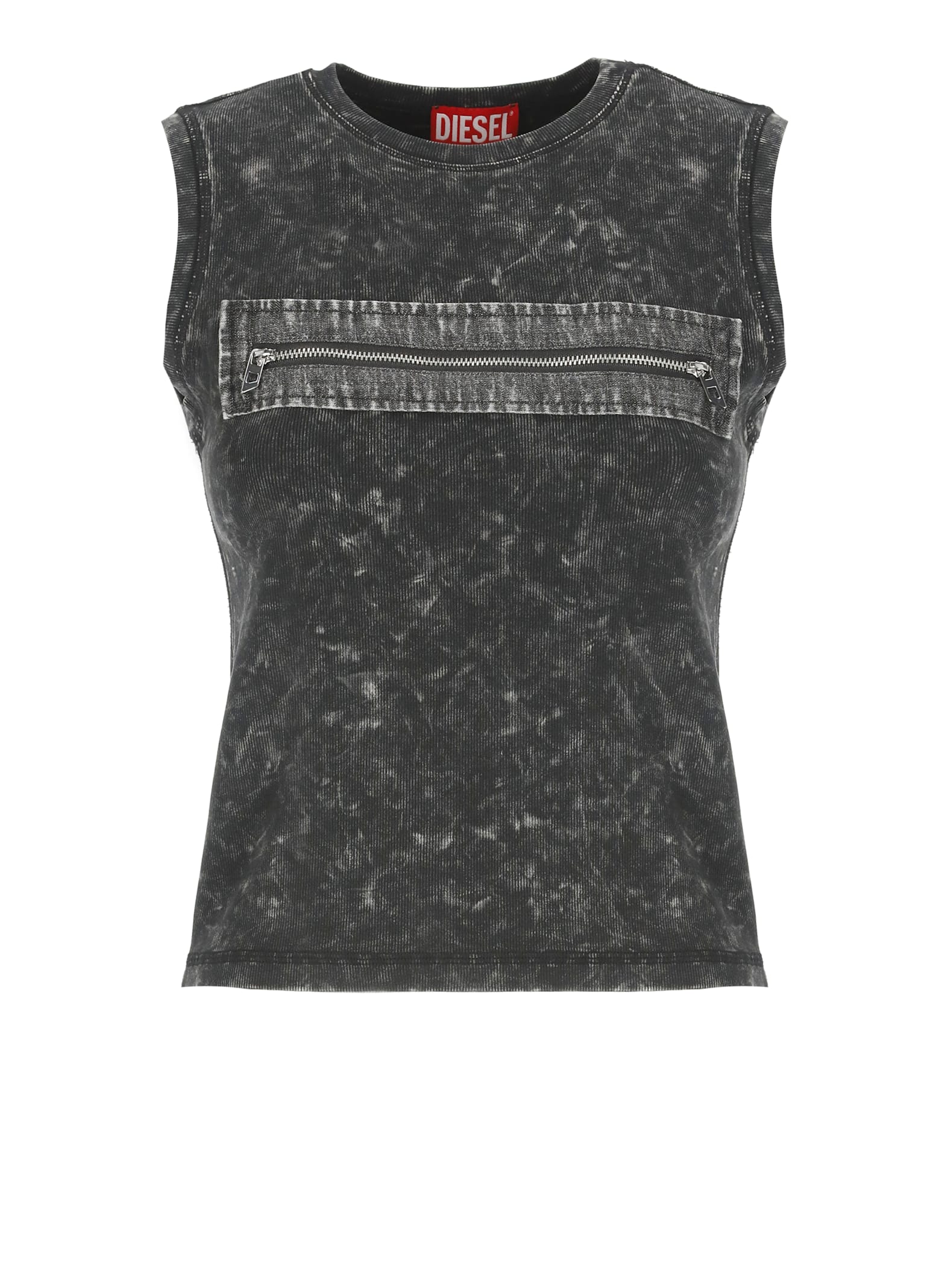 Diesel Sleeveless Top With Zip Detail