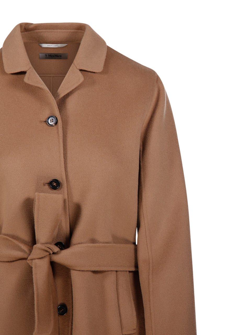 Shop 's Max Mara Single-breasted Belted Jacket In Brown