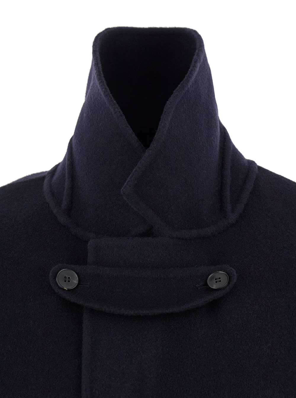 Low Brand Coat Double Wool In Blu