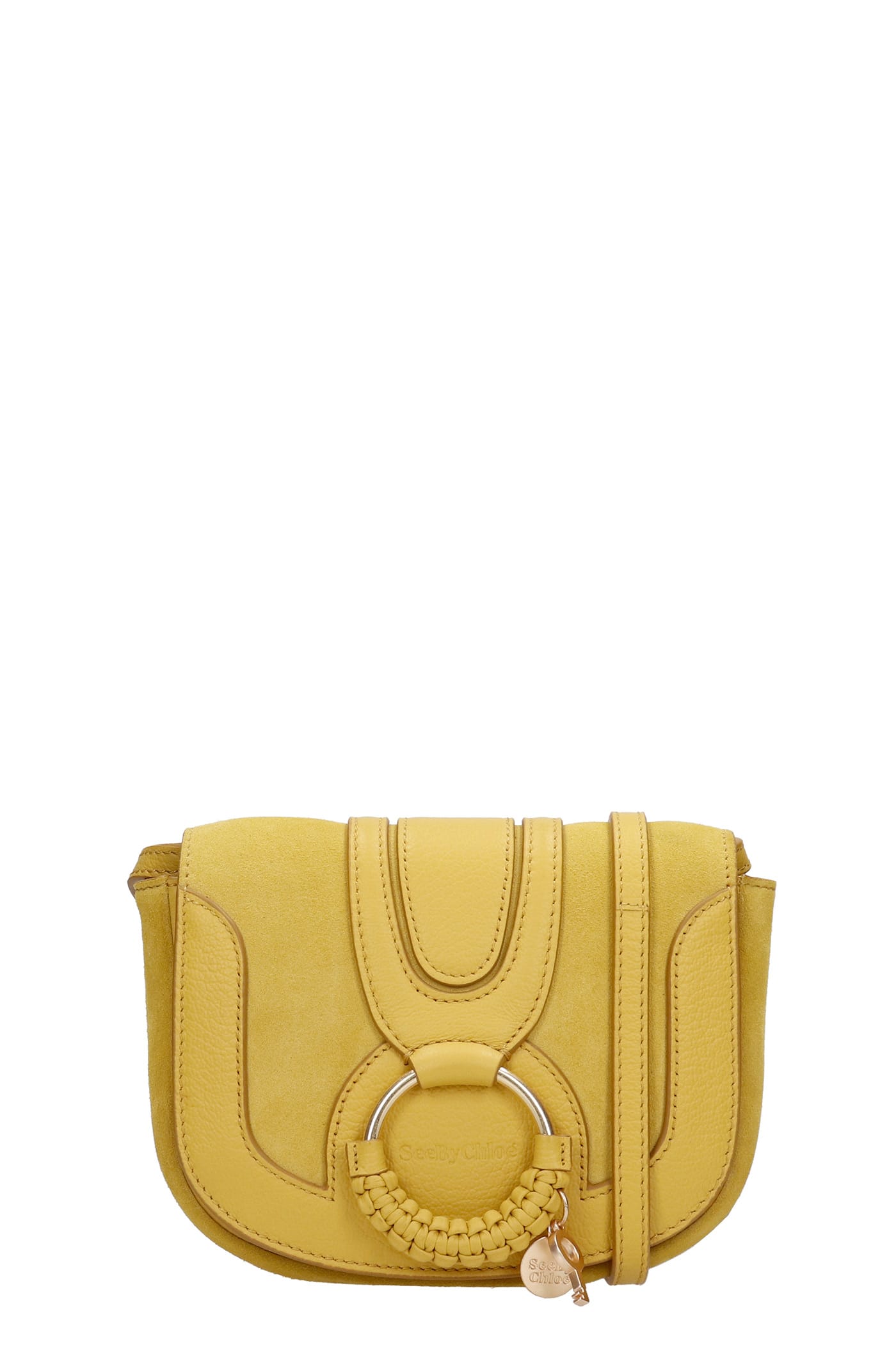 See by Chloé Hana Shoulder Bag In Yellow Suede And Leather