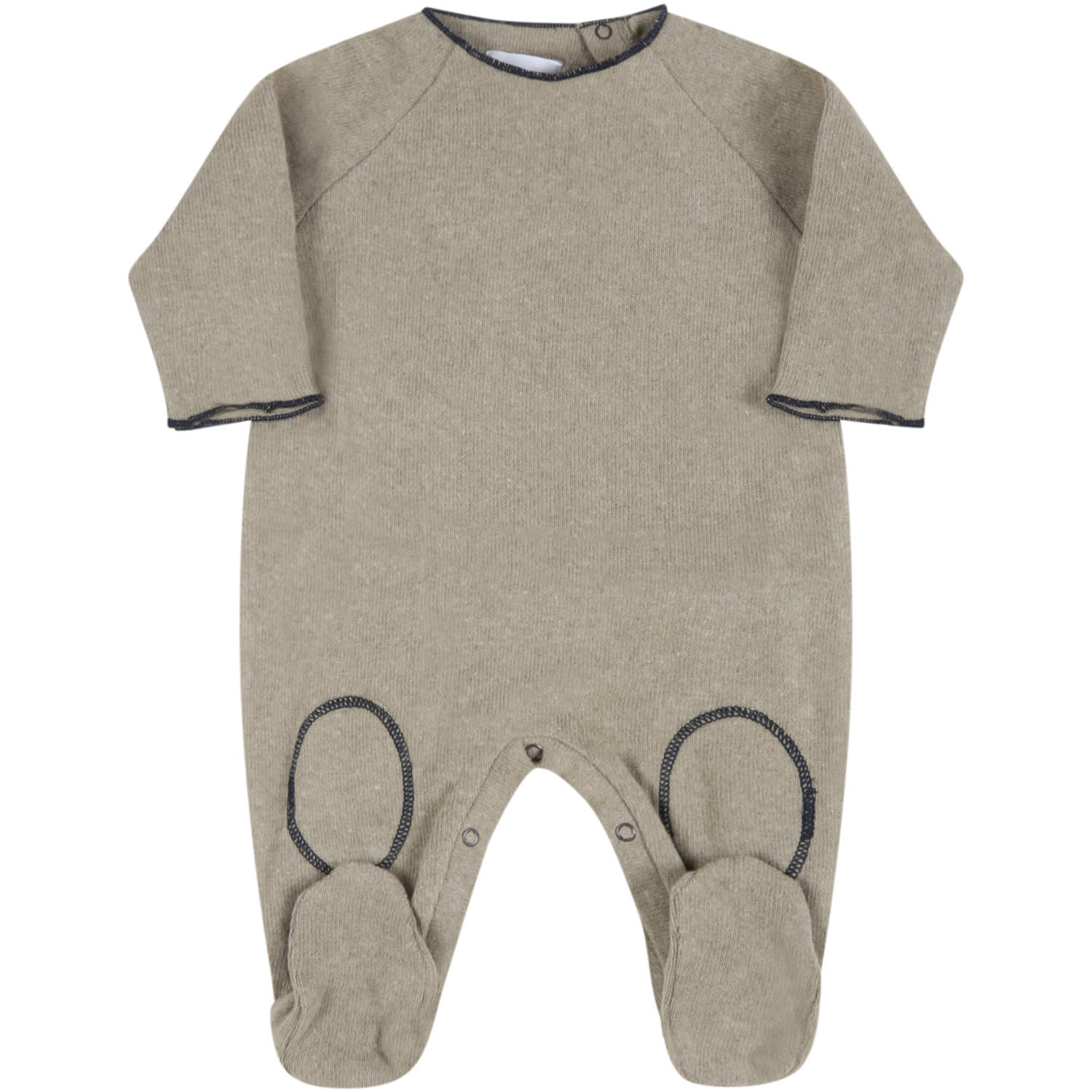 Le Petit Coco Green Jumpsuit For Baby Kids With Embroidered Details