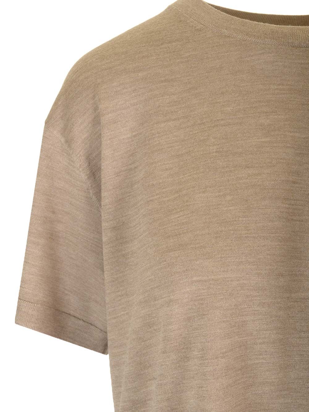 Shop Theory Regal Wool T-shirt In Beige