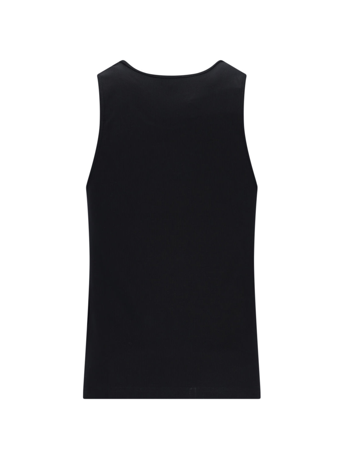 Jw Anderson Black Sleeveless Top With Logo Embroidery On The Front In Black