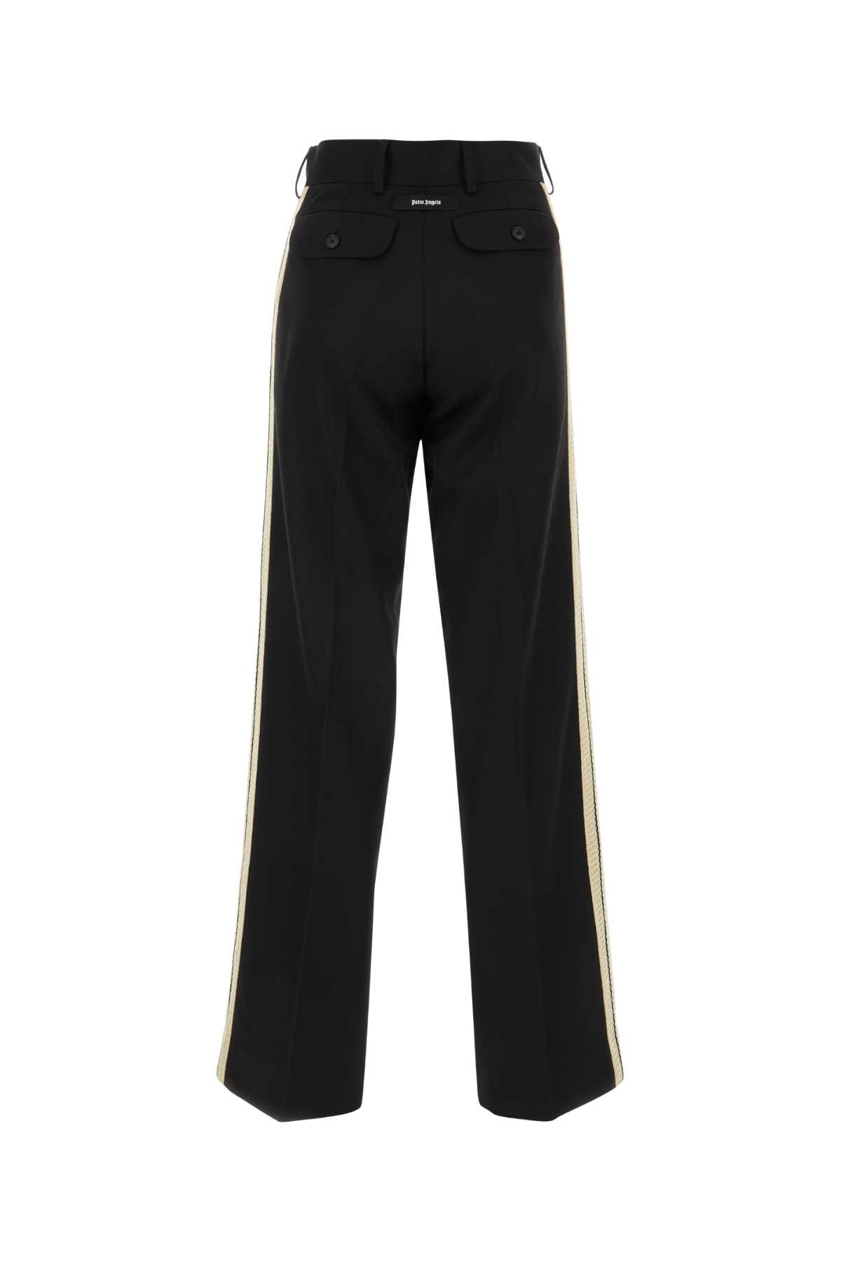 Shop Palm Angels Black Polyester Blend Pant In Blackoff