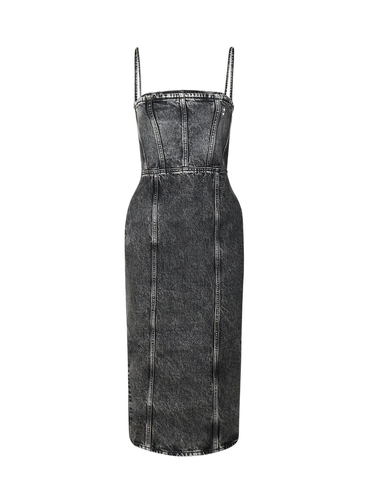 ICON DENIM LONGUETTE DRESS IN DENIM 