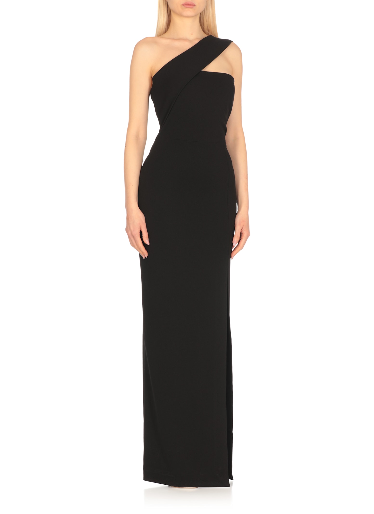 Solace London One-shoulder Dress In Black