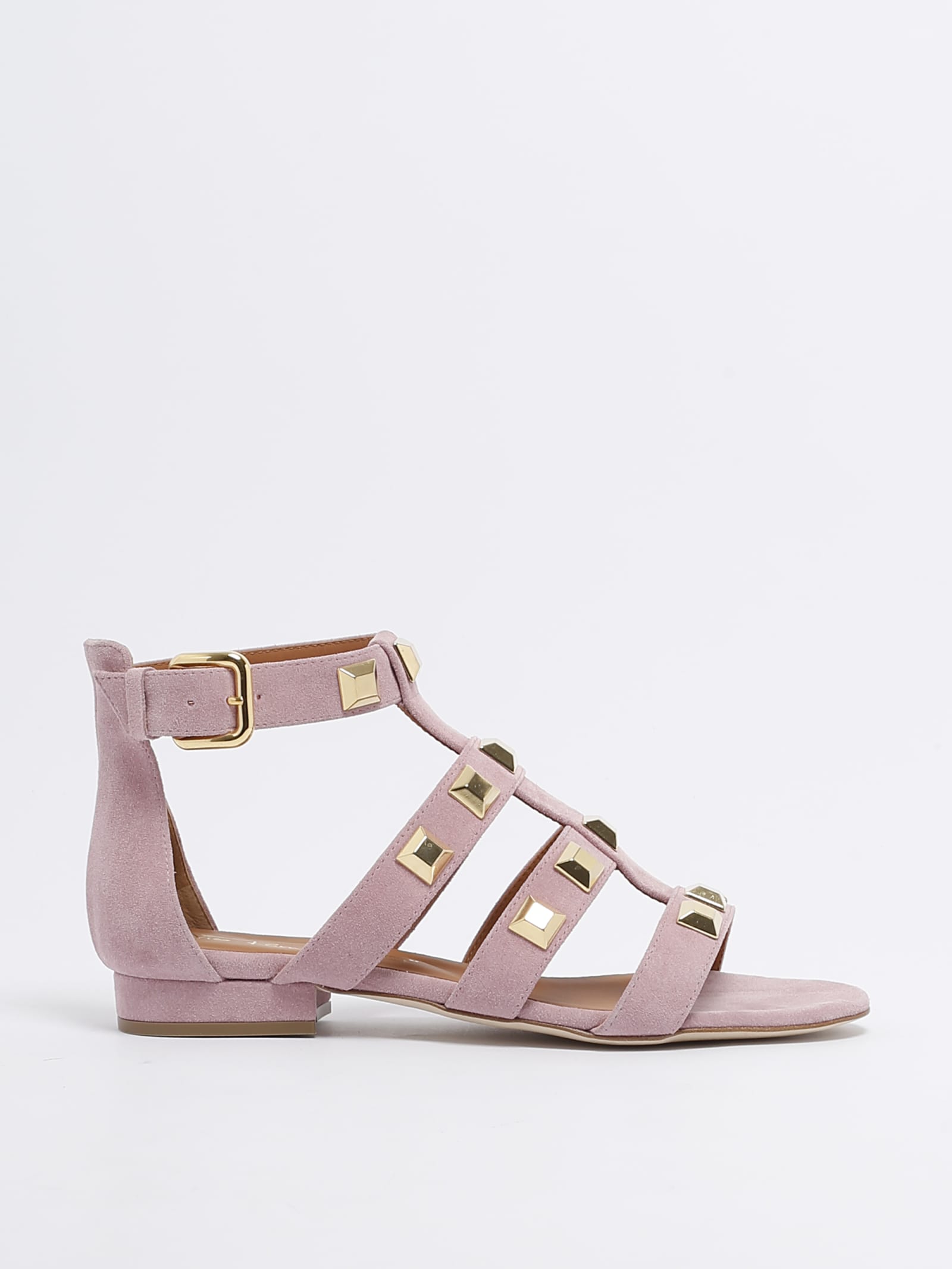 Shop Via Roma 15 Borchie Sandal In Rosa