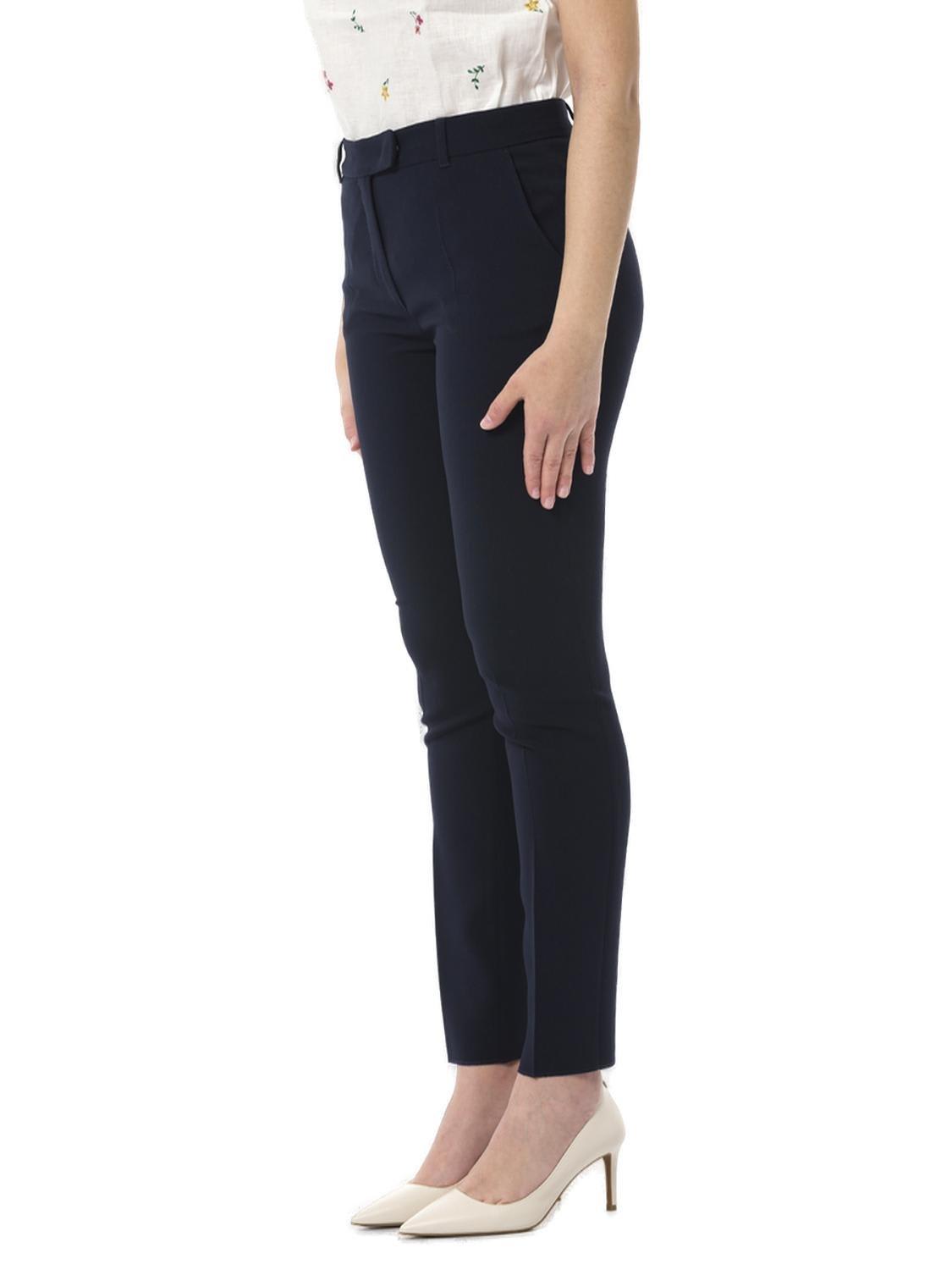 Max Mara High Waist Straight Leg Pants In Blue