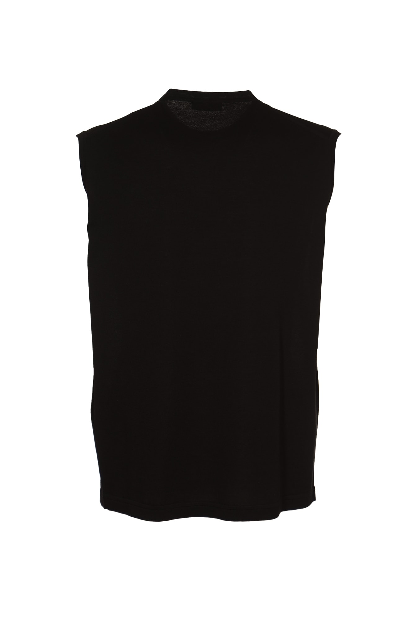 Shop Roberto Collina Round Neck Sleeveless Plain T-shirt In Black