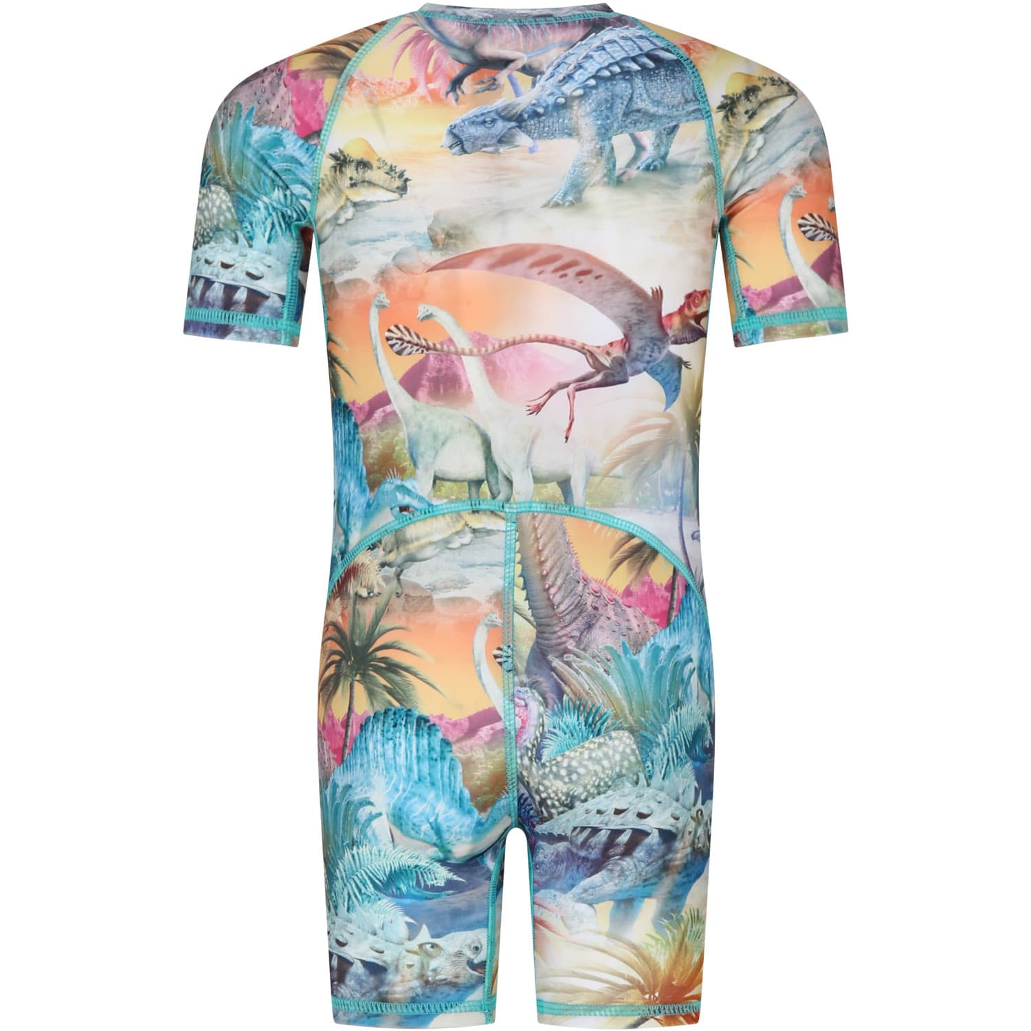 Shop Molo Multicolor Anti-uv Swimsuit For Boy With Dinosaur Print