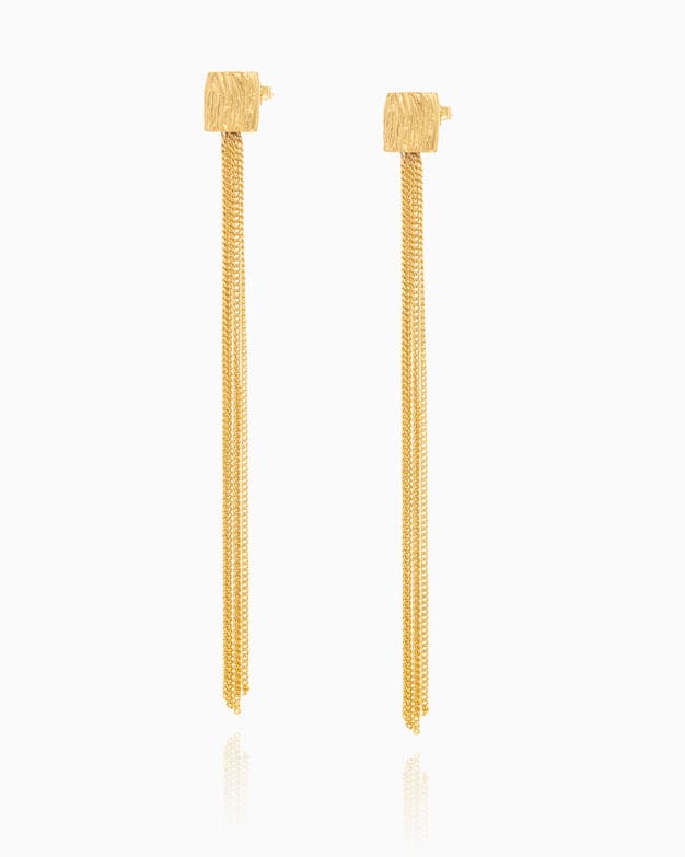 Earring Long Daisy Gold