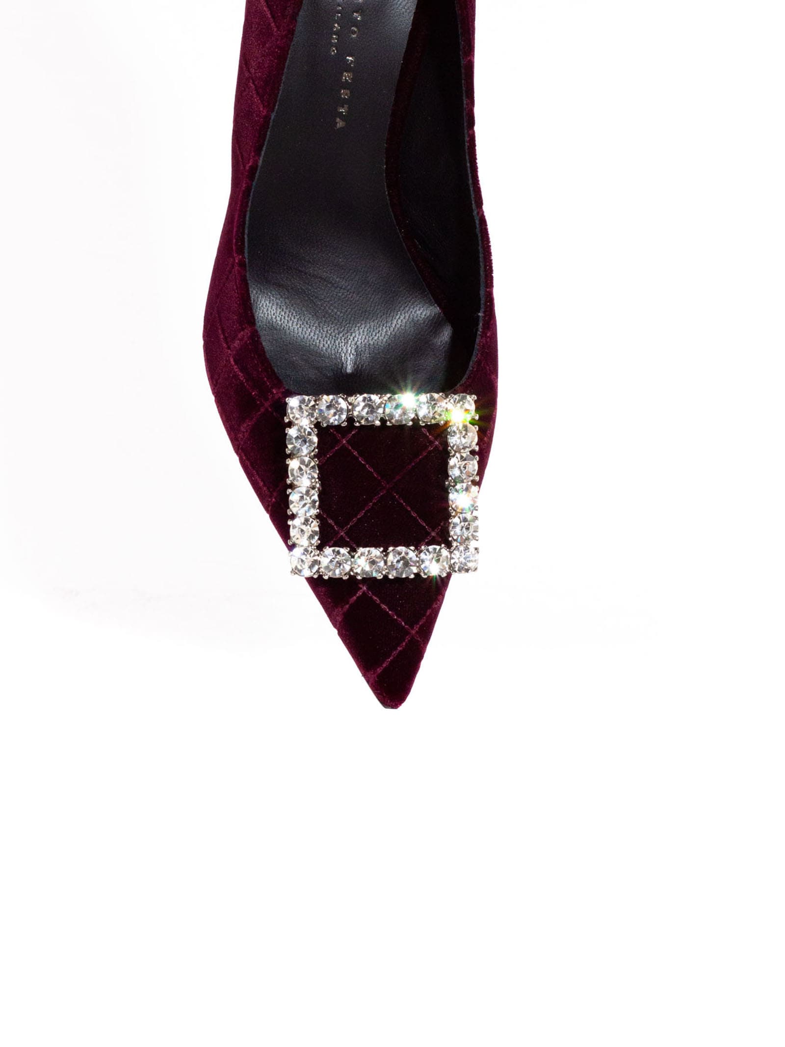 Shop Roberto Festa Bordeaux Quilted Velvet Lilly Pumps