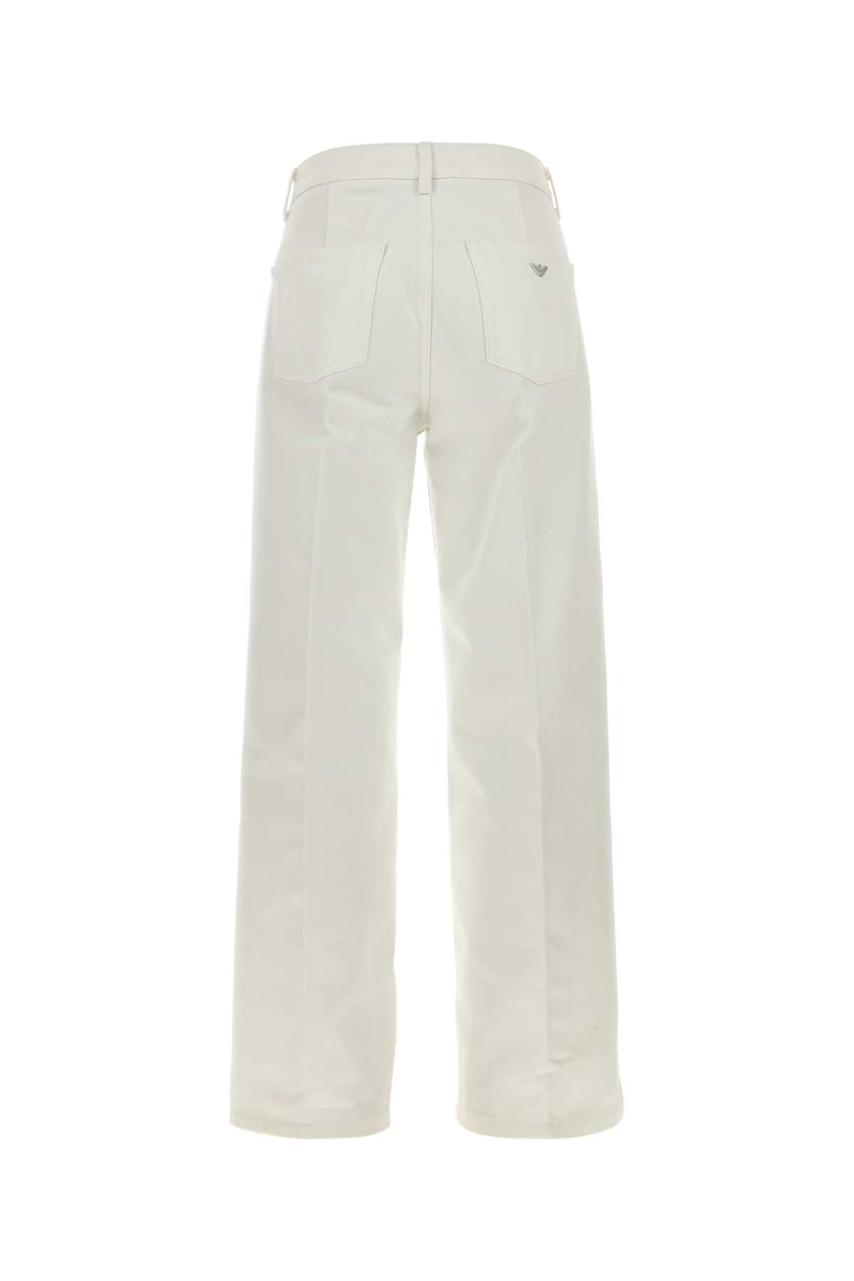 Emporio Armani White Denim J33 Jeans In Betulla