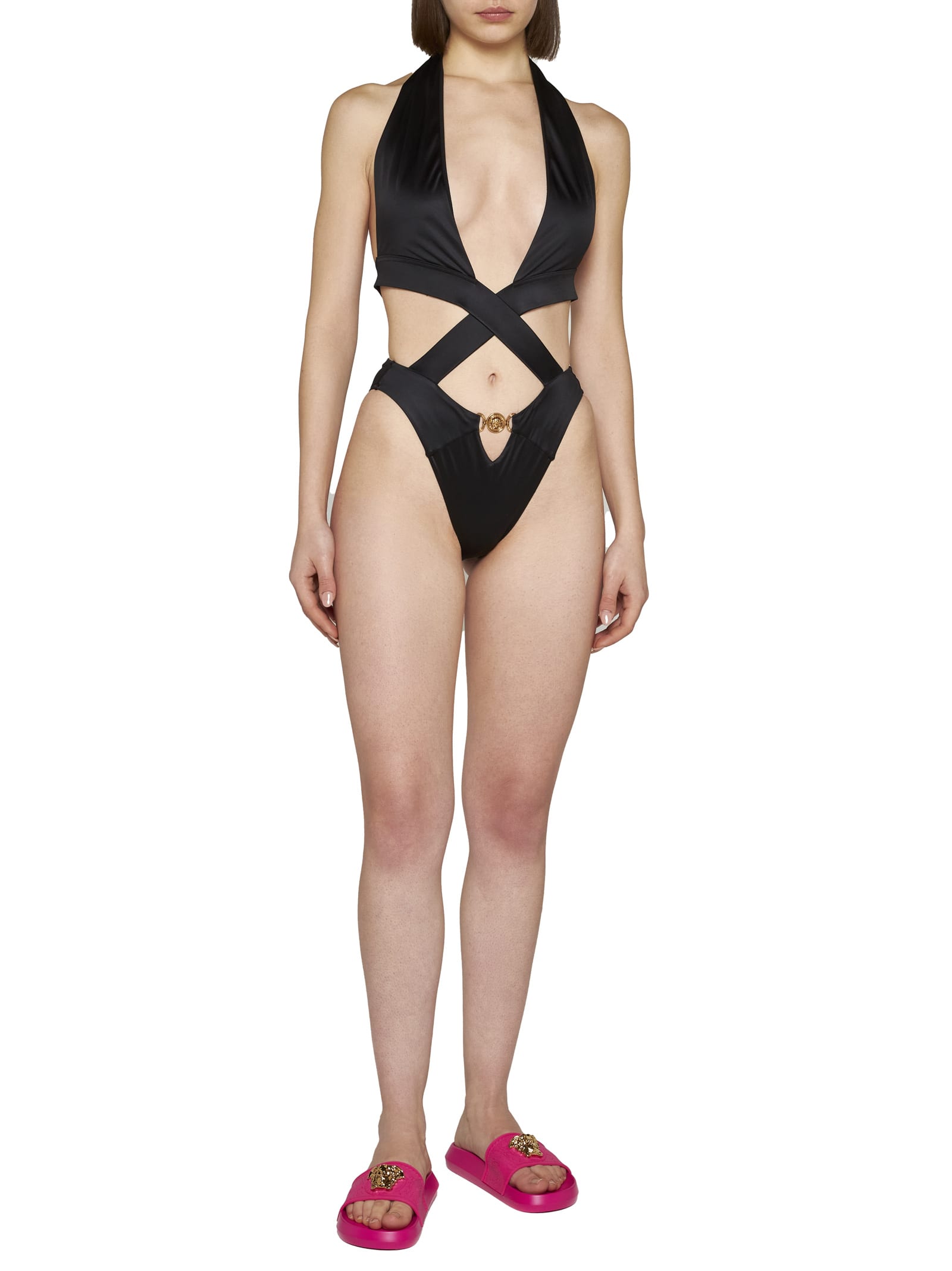 Versace Swimwear In Nero