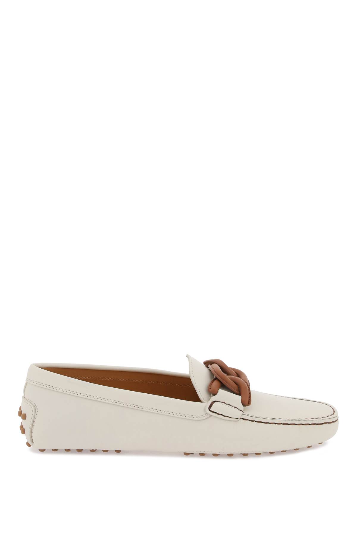 Shop Tod's Gommino Bubble Kate Loafers In Mousse (white)