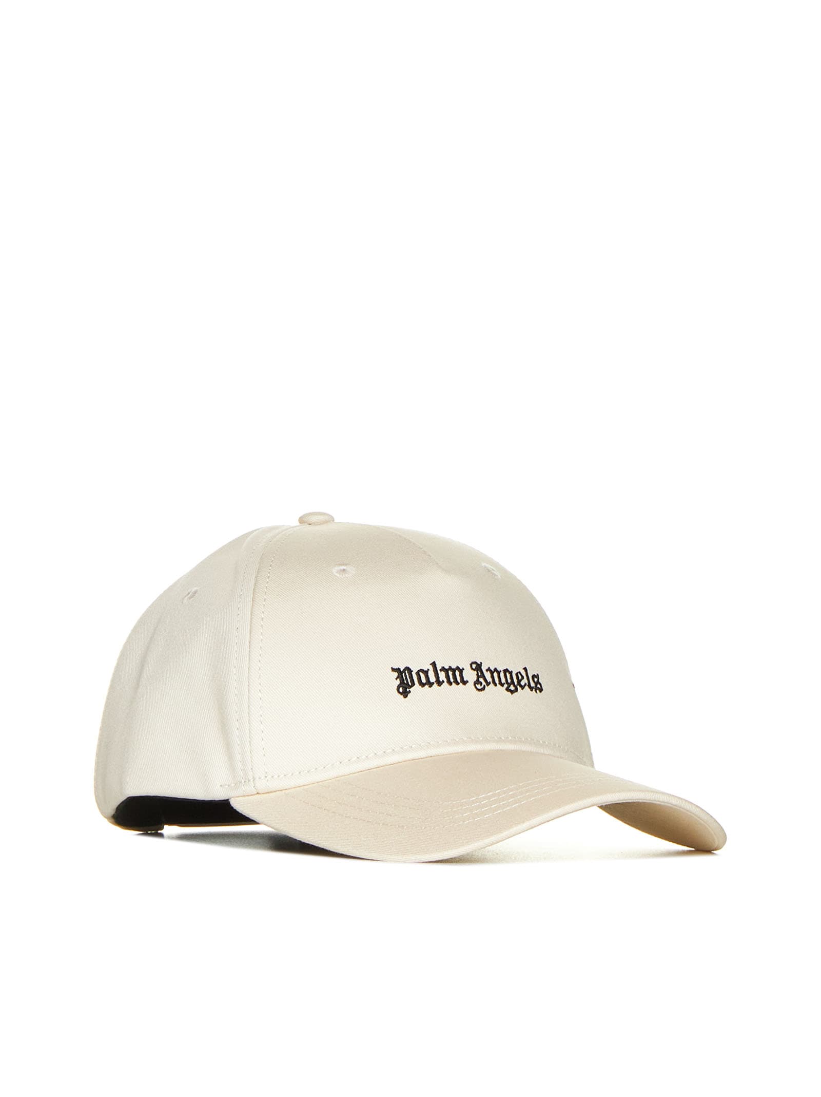 Shop Palm Angels Hat In Off White Black