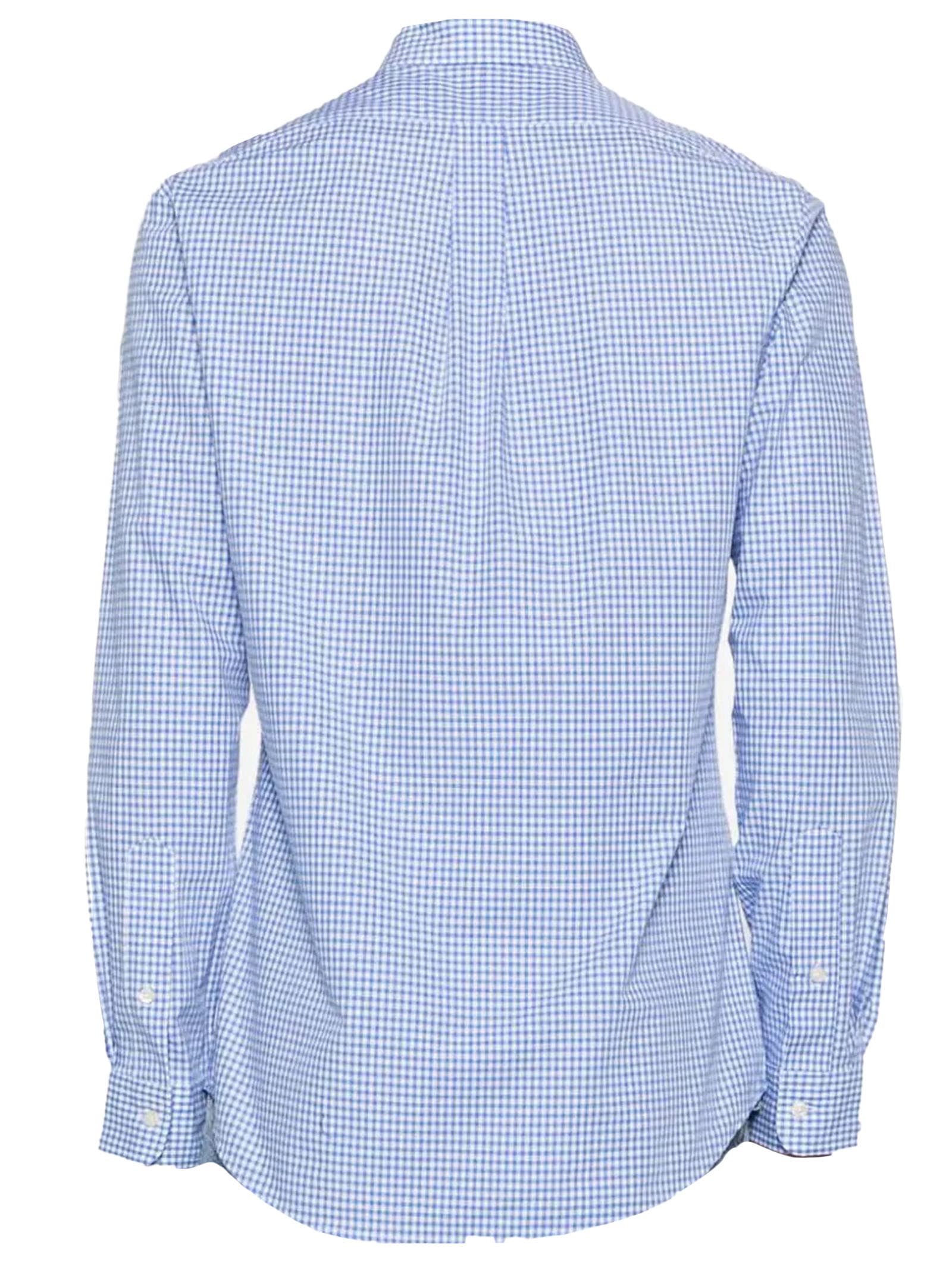 Shop Ralph Lauren Gingham-check Long-sleeve Shirt In Blue