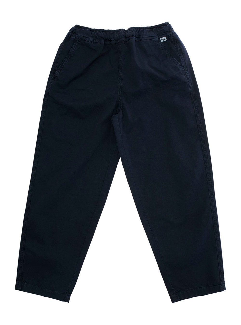 IL GUFO BLUE PANTS WITH ELASTIC WAIST AND LOGO PATCH ON THE FRONT IN COTTON STRETCH BOY