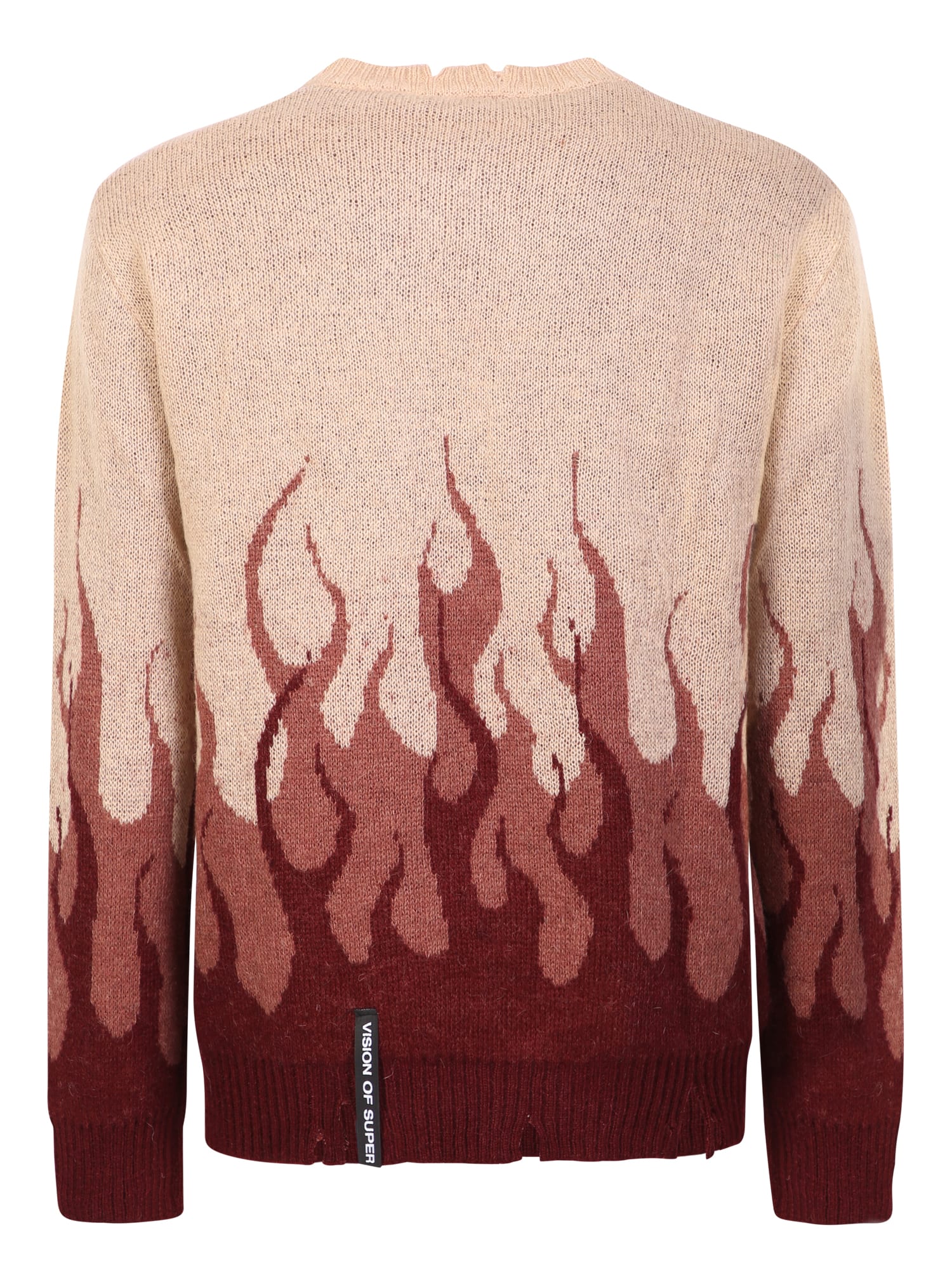 Shop Vision Of Super Wine Double Flames Jumper In Red