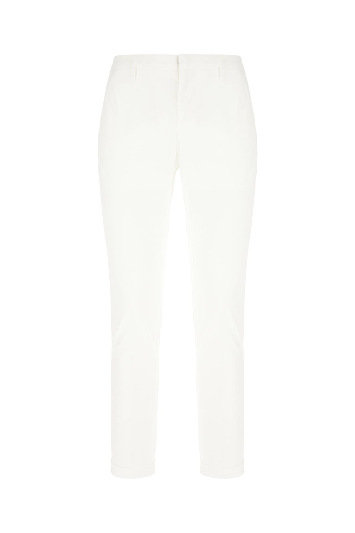 White Stretch Cotton Chino Pants