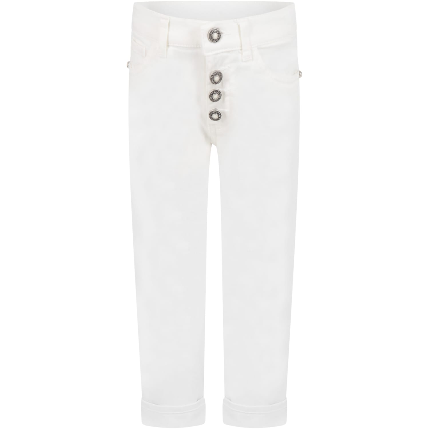 Dondup White Jeans For Girl