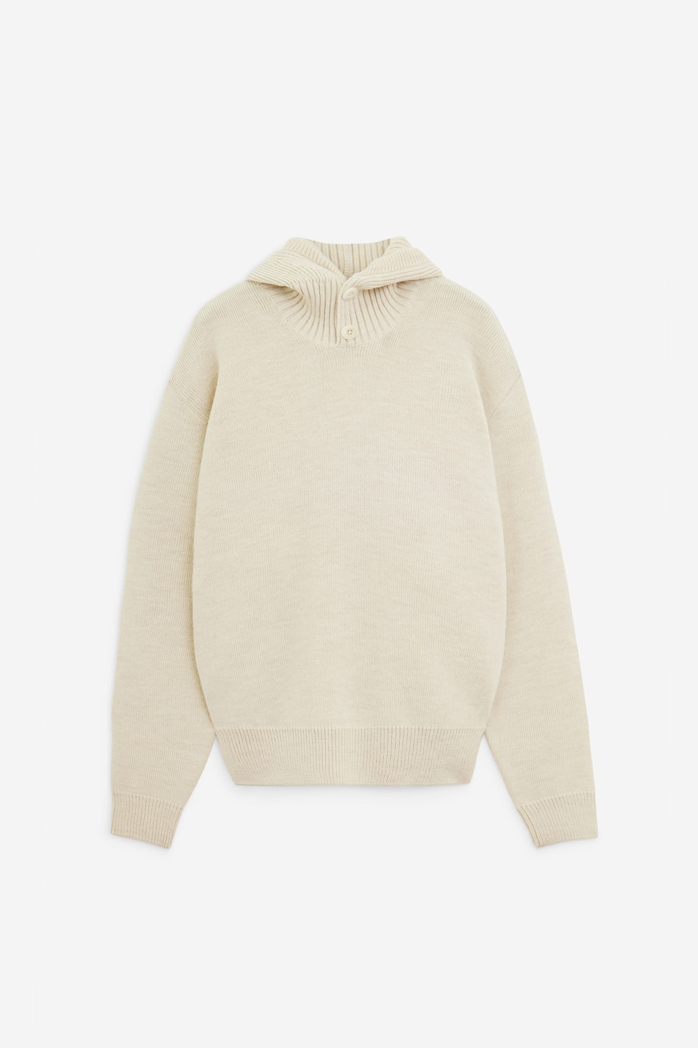 Lemaire Hooded Alpaca And Wool-blend Sweater In White