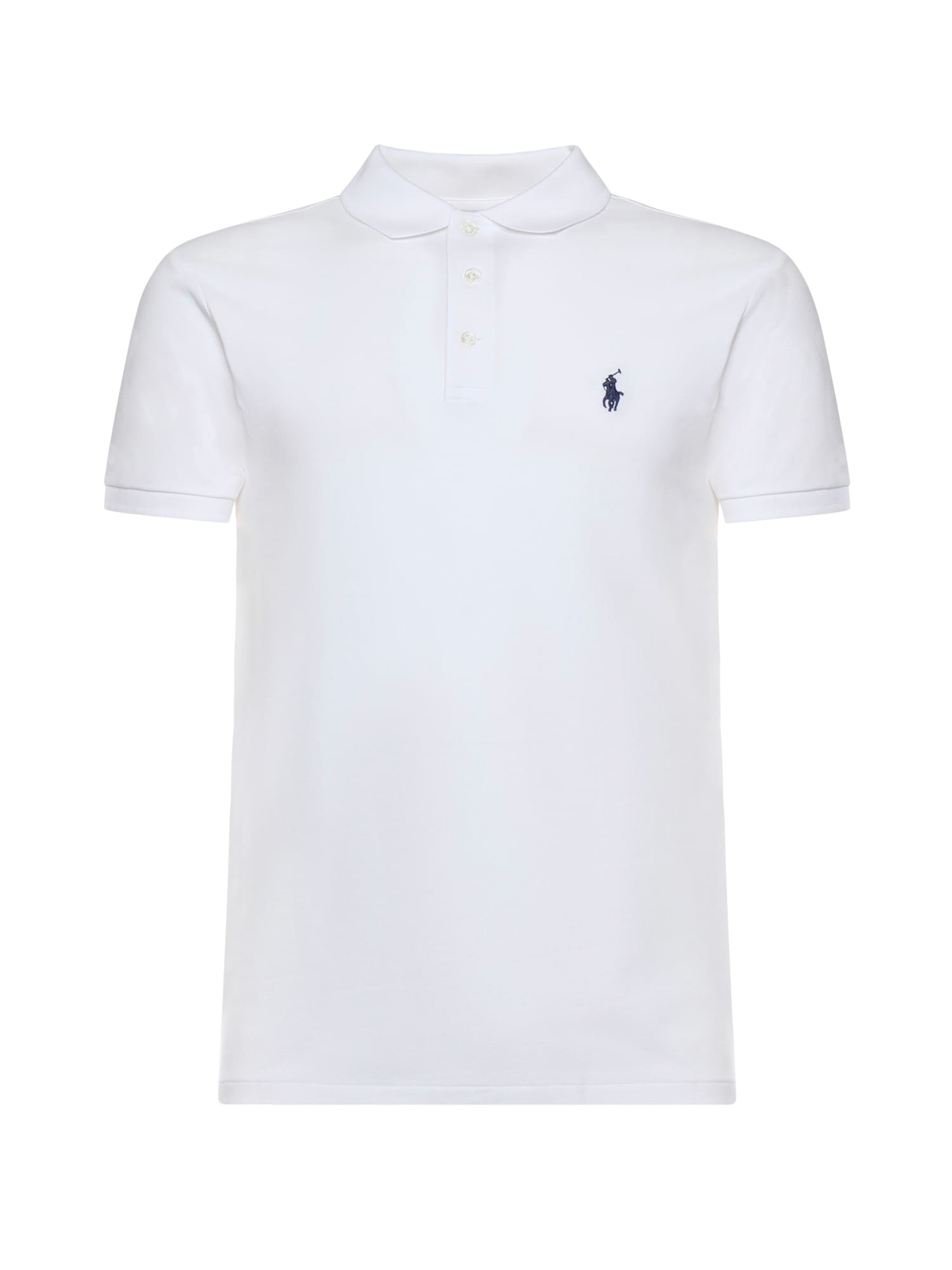Polo Ralph Lauren Cotton Polo Shirt With Frontal Embroidered Logo In White