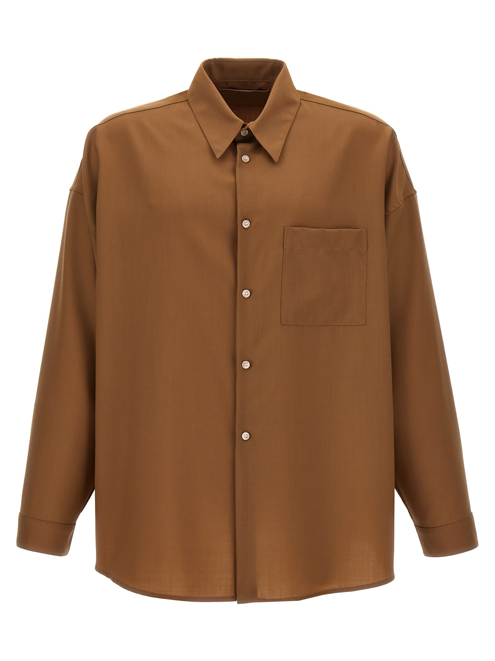 Shop Marni Chest Pocket Shirt In Beige