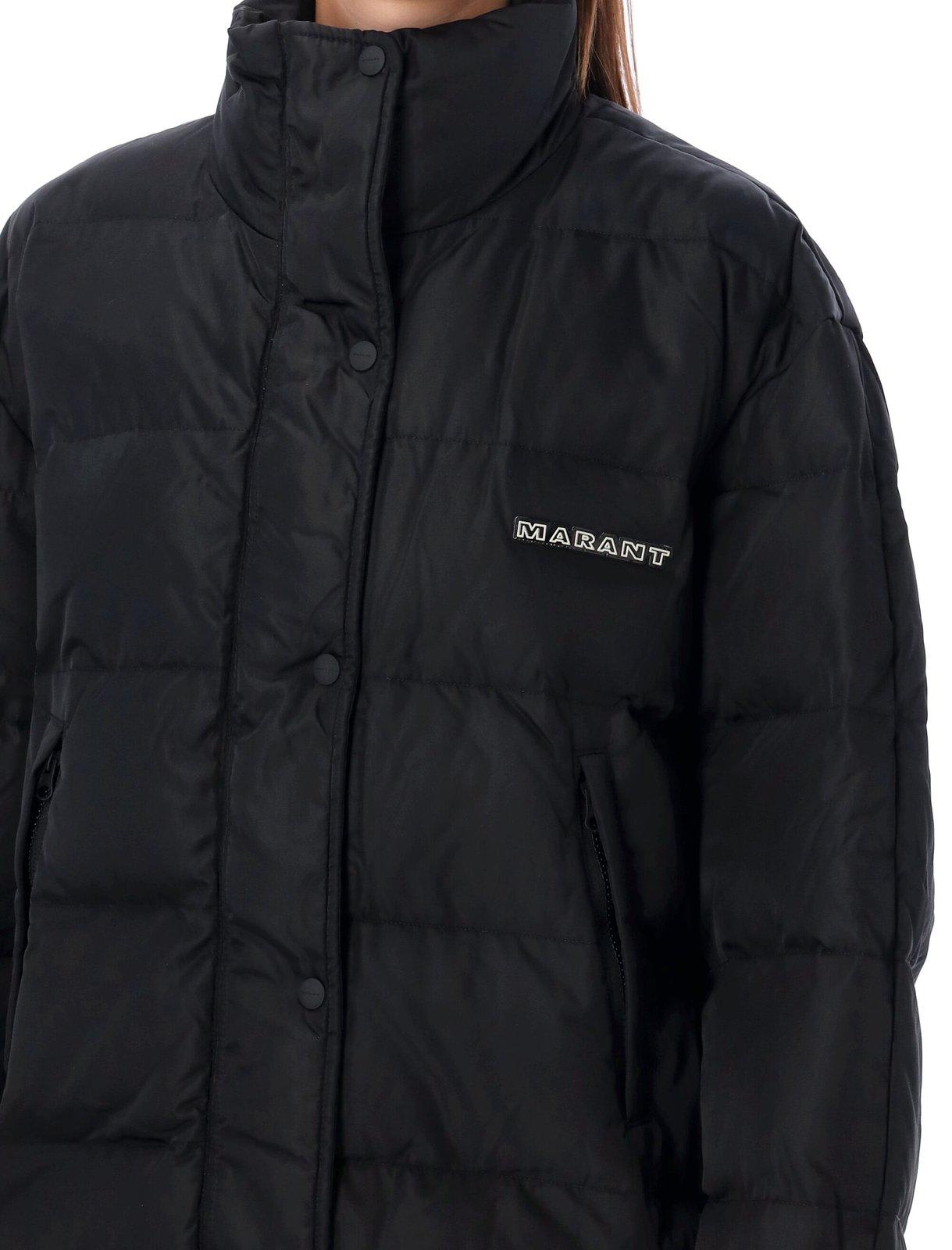 Shop Marant Etoile Belize Padded Down Jacket In Black