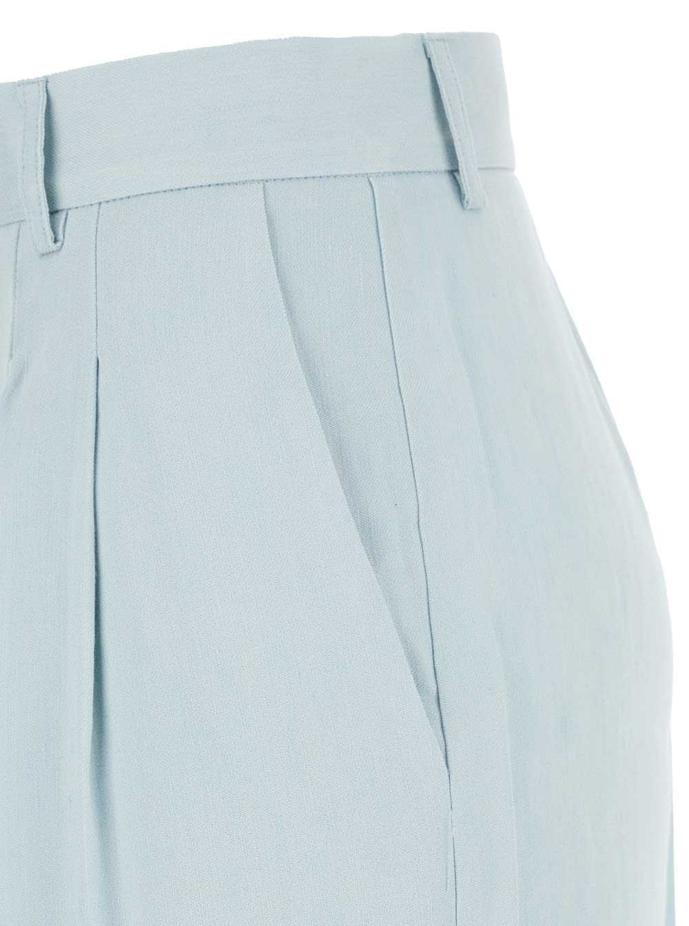 Shop The Andamane Light Blue Straight Pants With Pinces In Line Blend Woman