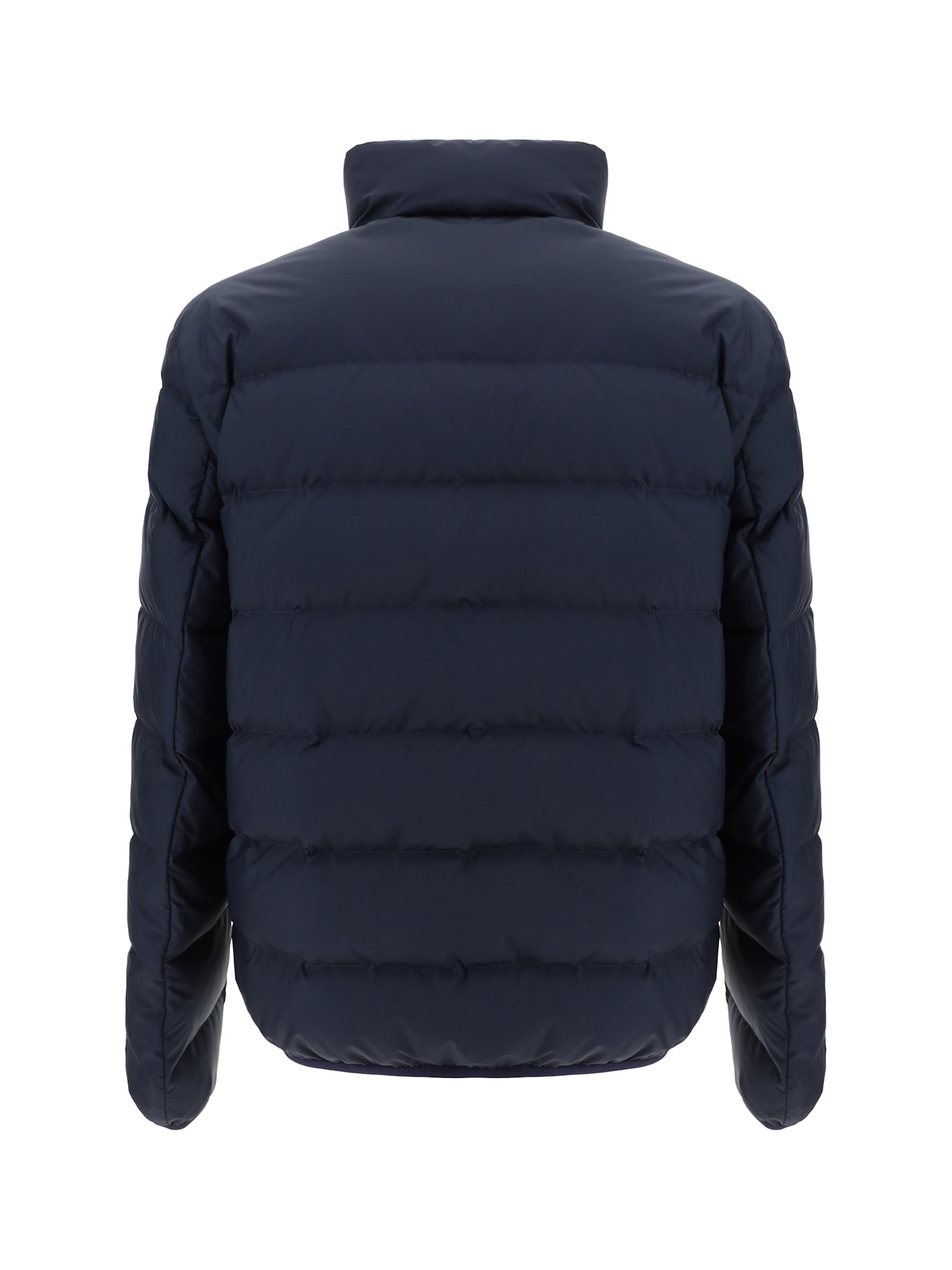 Shop Gucci Down Jacket In Navy/mix