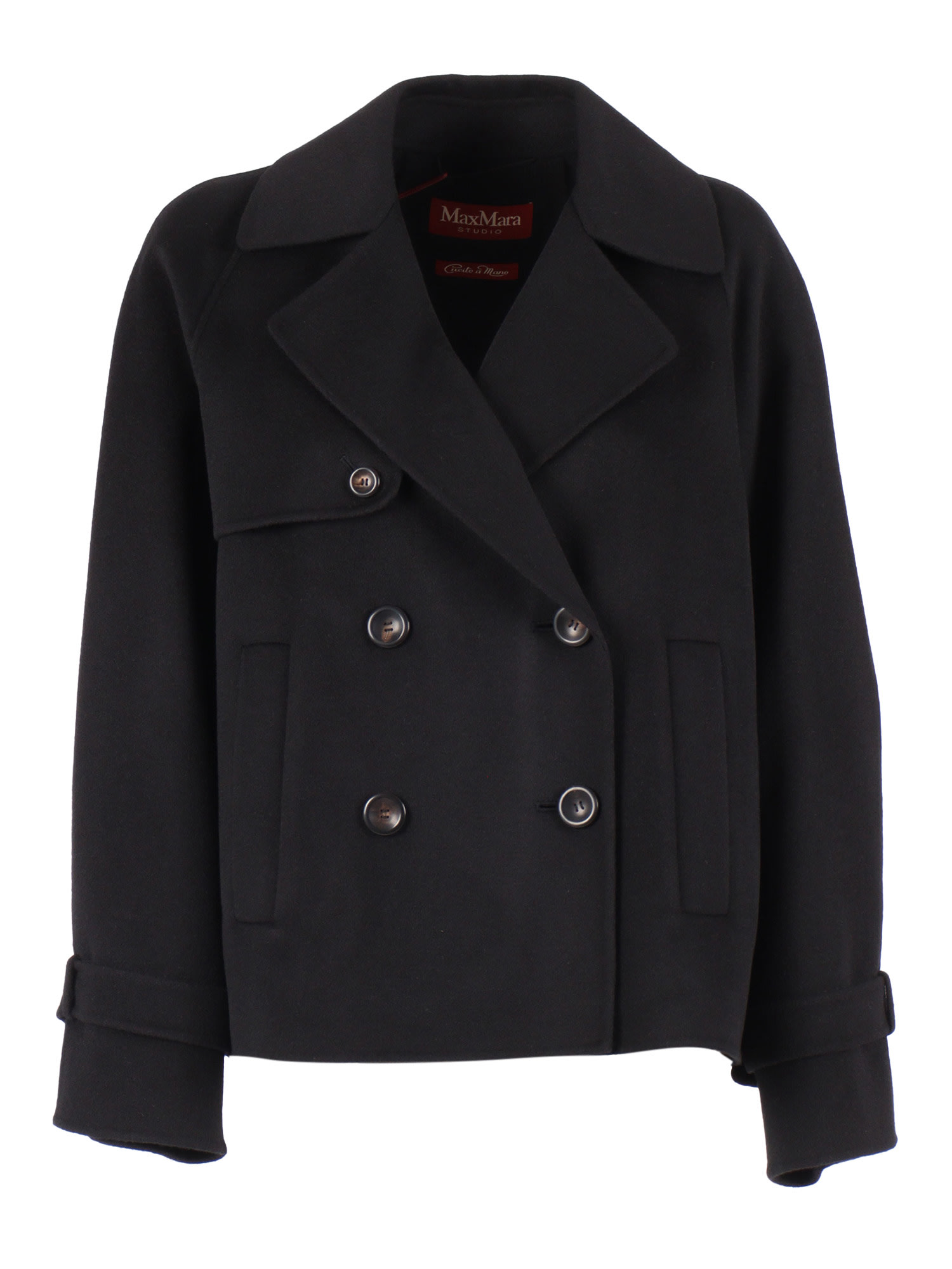 Max Mara Studio Nupar Double-breasted Jacket In Black