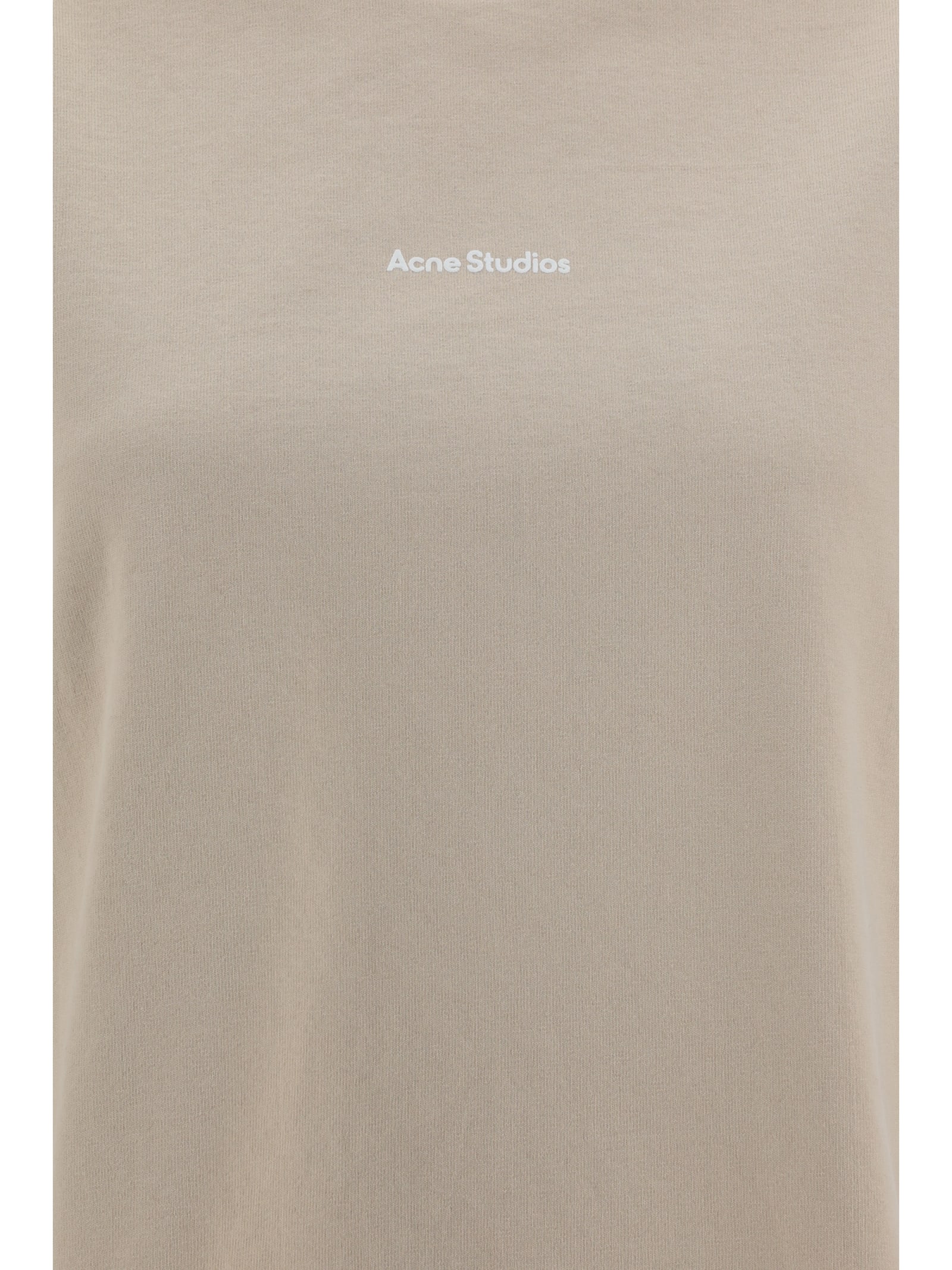 Acne Studios Cotton T-shirt In Champagne Beige