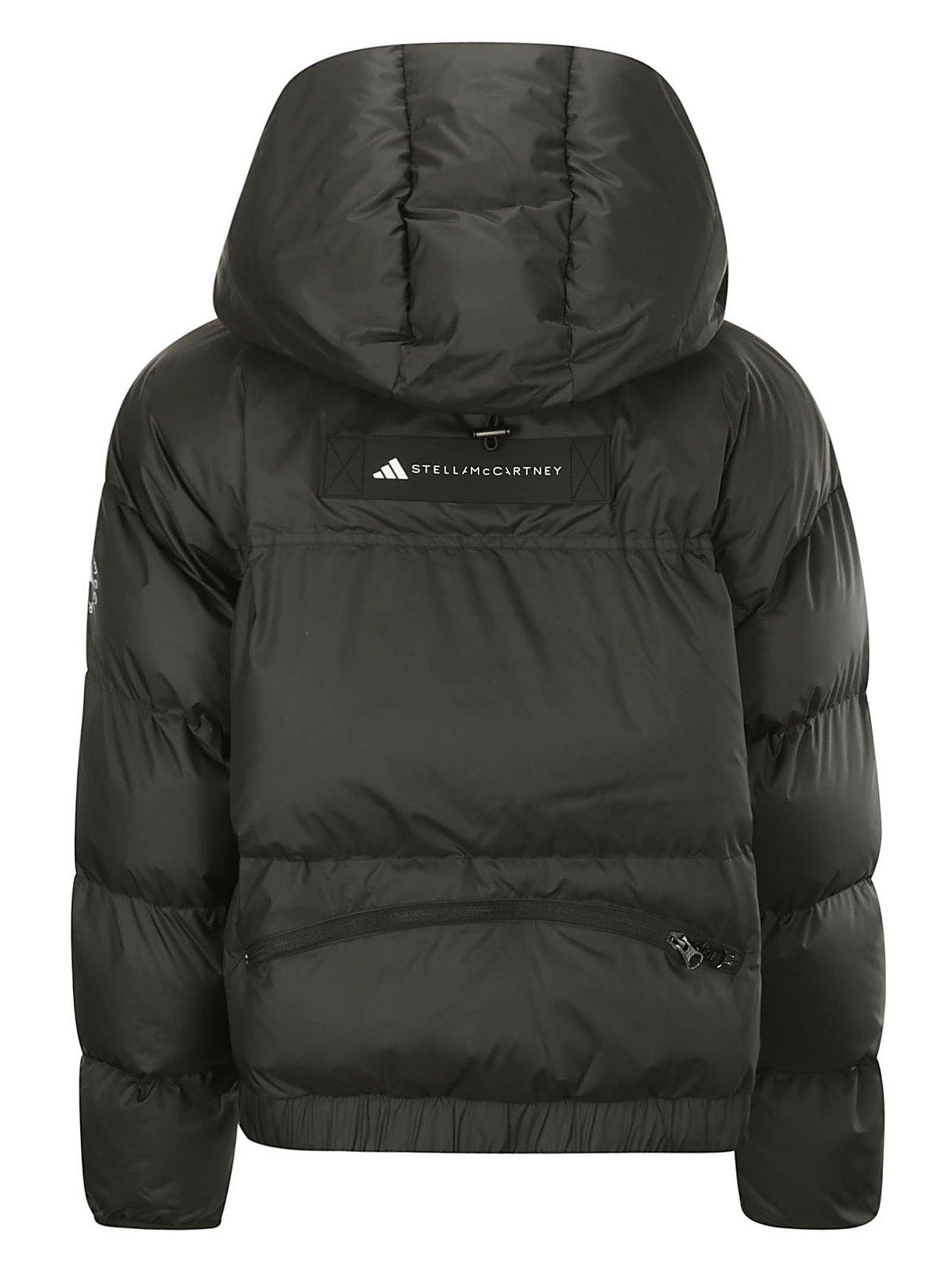 Shop Adidas By Stella Mccartney Logo Patch Padded Jacket In Black