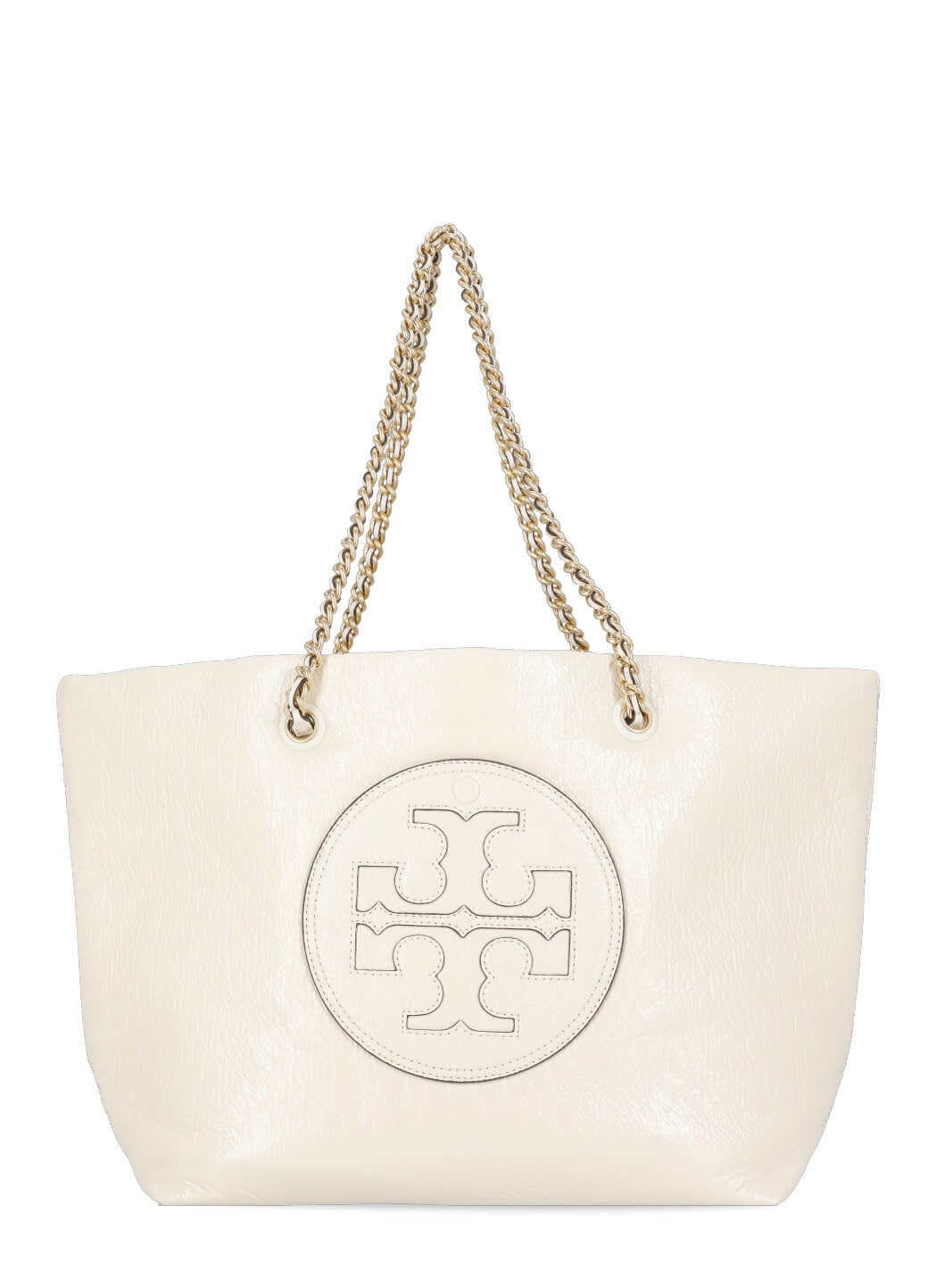 Shop Tory Burch Ella Crinkle Shopping Bag In Ivory