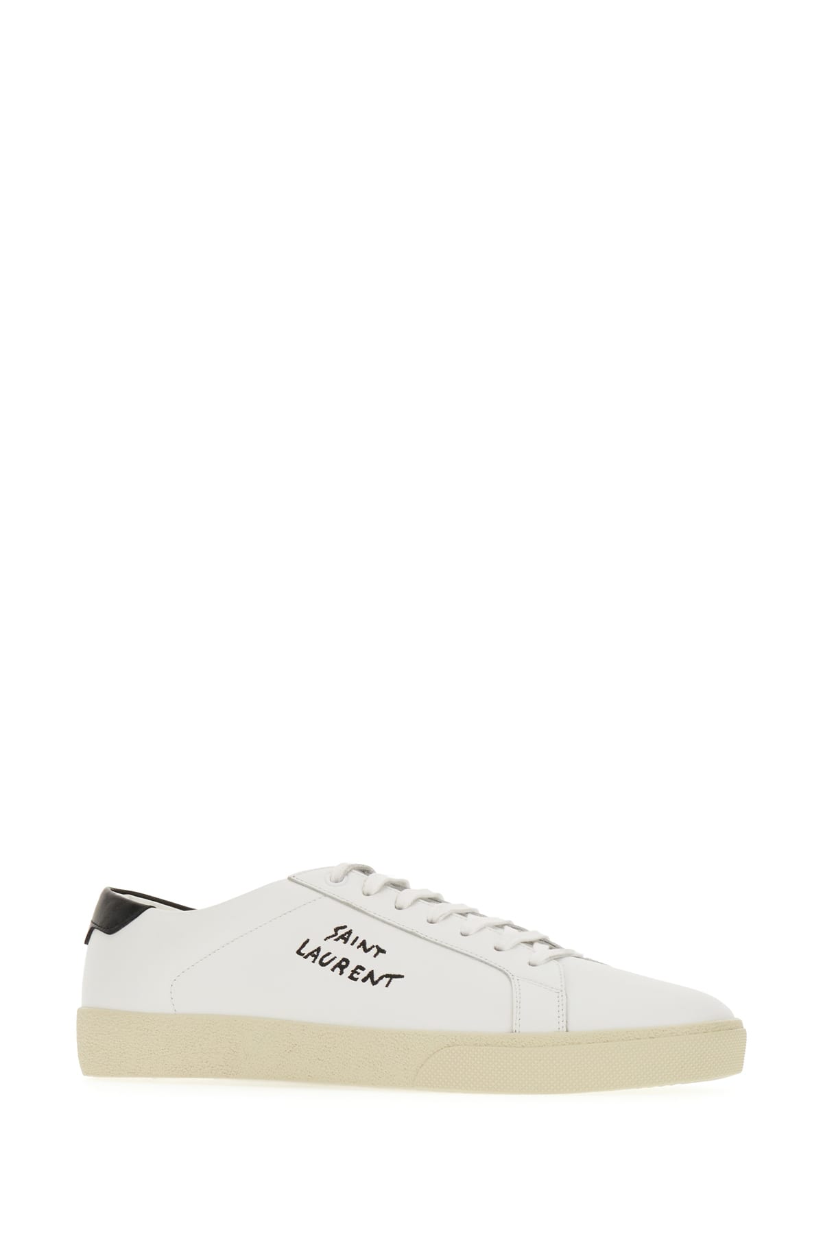 Shop Saint Laurent White Leather Court Sl/06 Sneakers In 9061