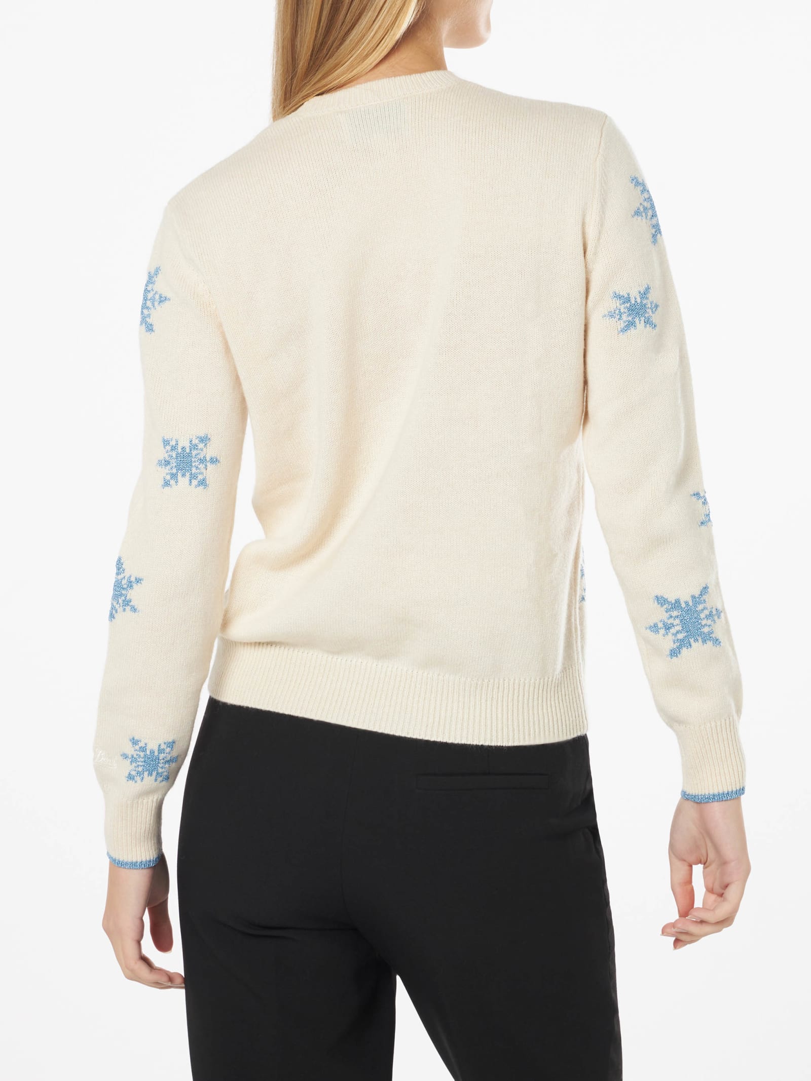 Shop Mc2 Saint Barth Woman Crewneck Sweater With Per Rompere Il Ghiaccio Embroidery In White