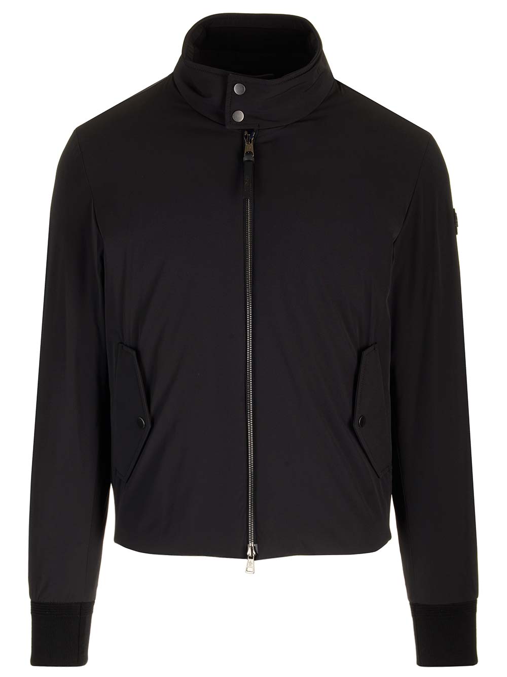 Shop Moncler Stretch Nylon Jacket In Black