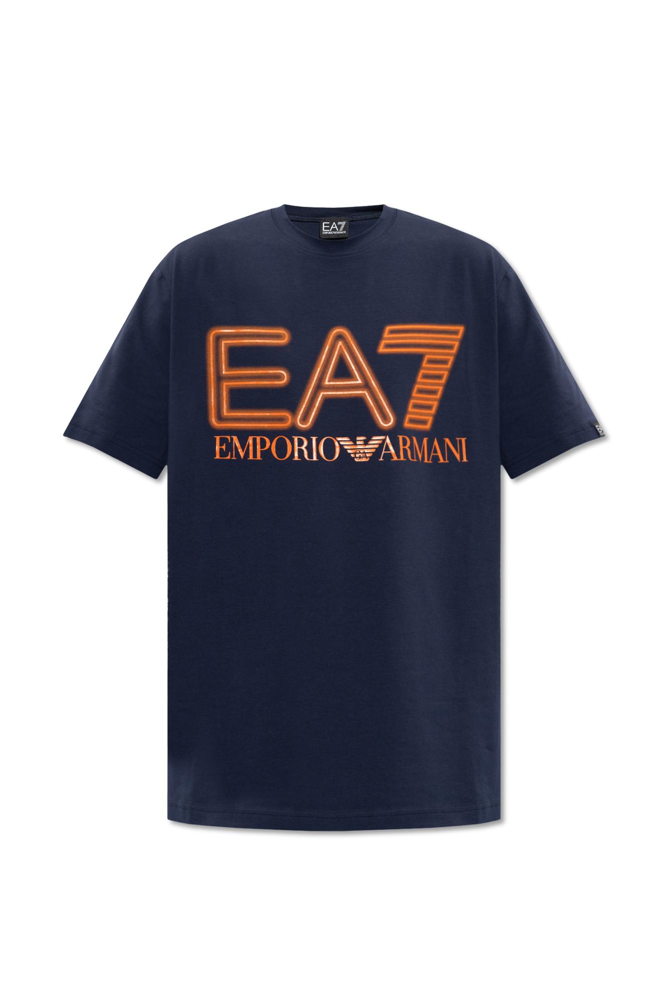 Shop Ea7 Emporio Armani T-shirt With Logo In Blue