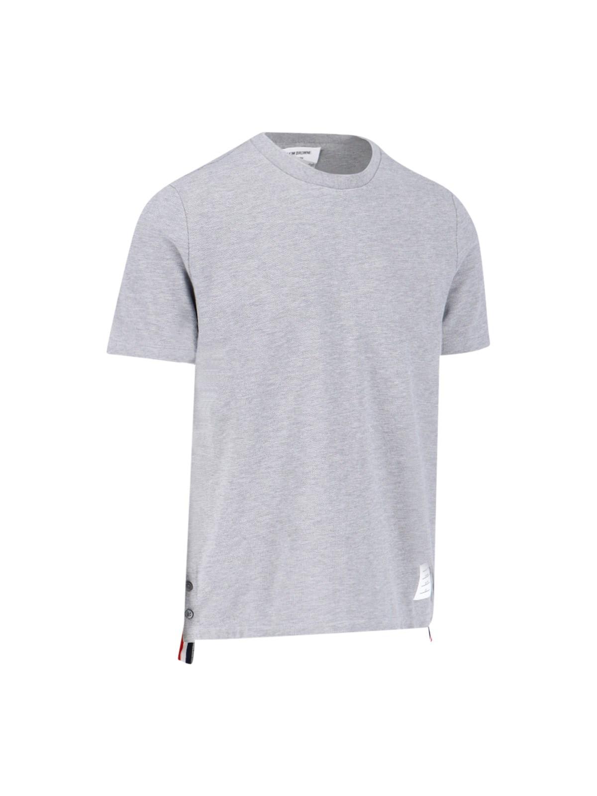 Shop Thom Browne Logo Tape T-shirt In Lt Grey