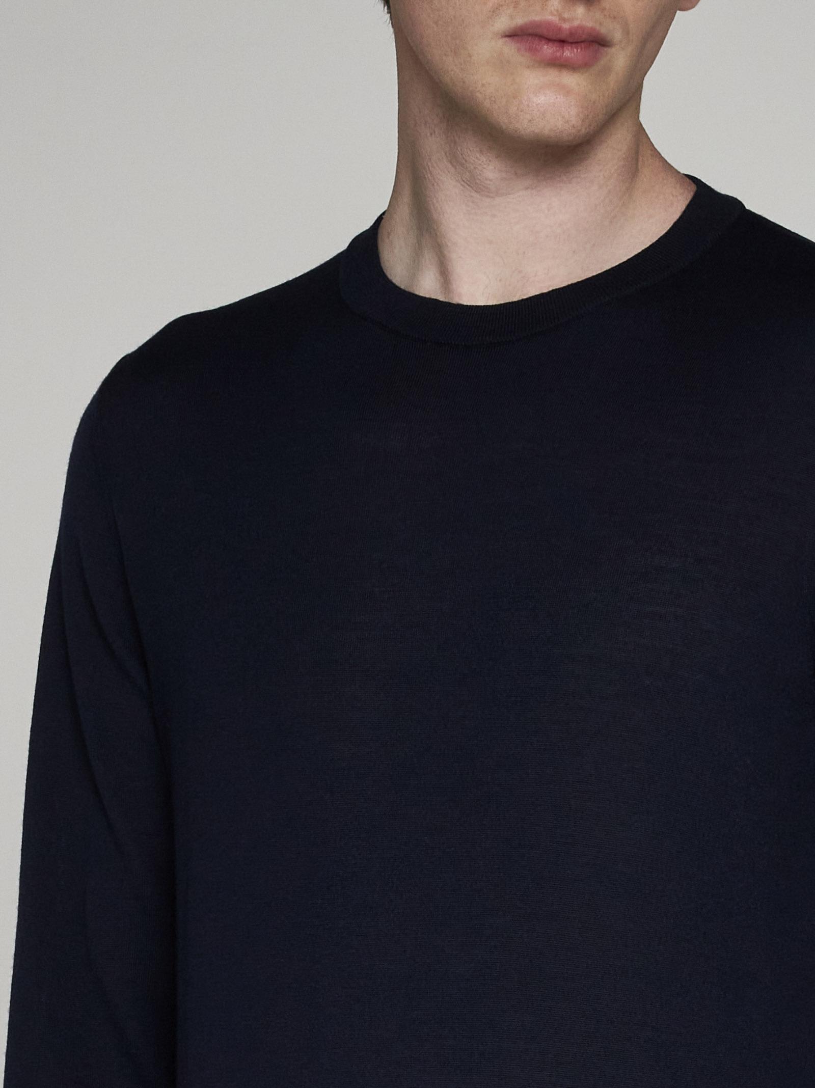 Shop Piacenza Cashmere Wool Crewneck Sweater In Blu Scuro